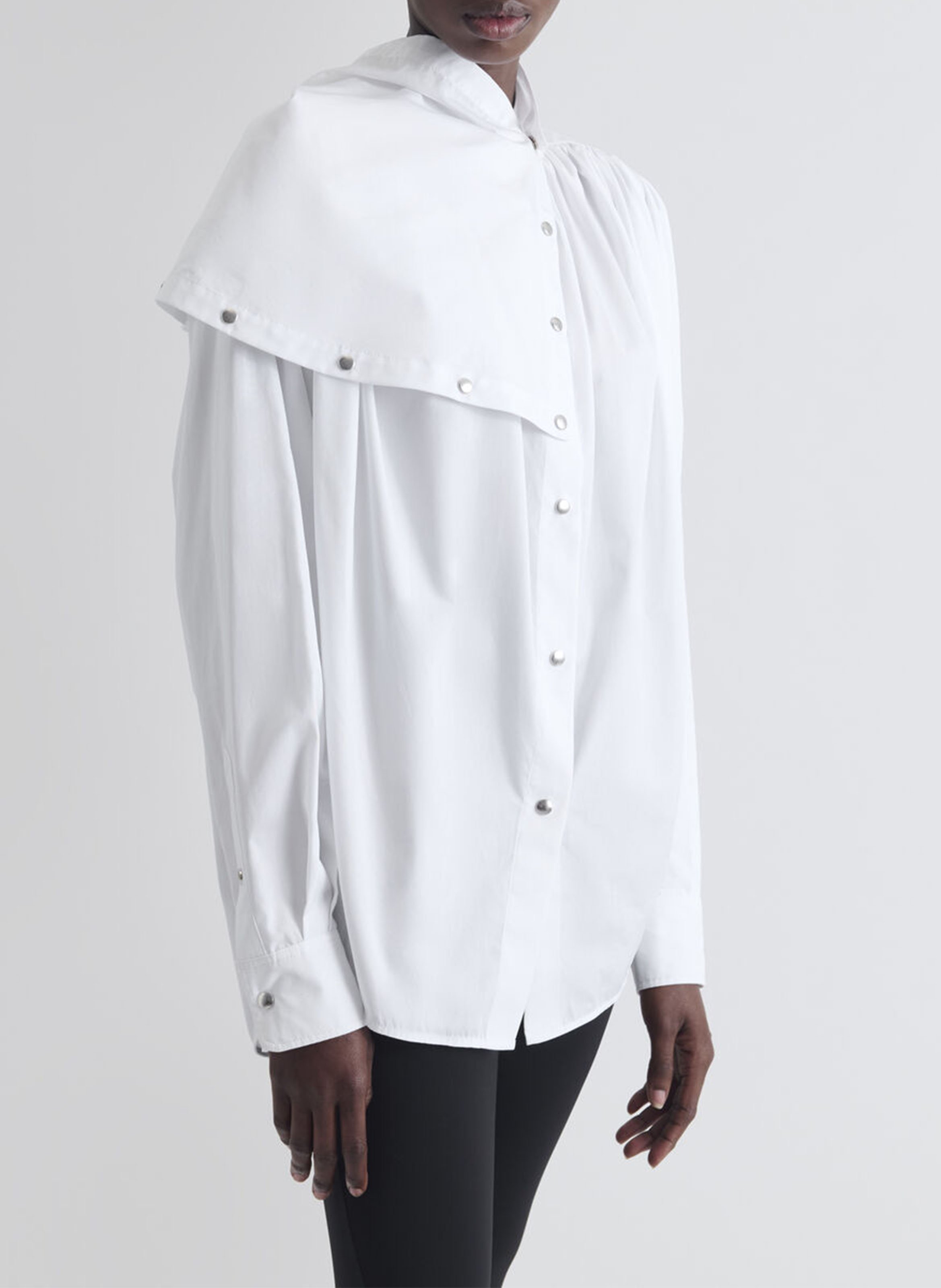 Einfarbiges, weit geschnittenes Hemd mit Button-down-Kragen IRO Weiss