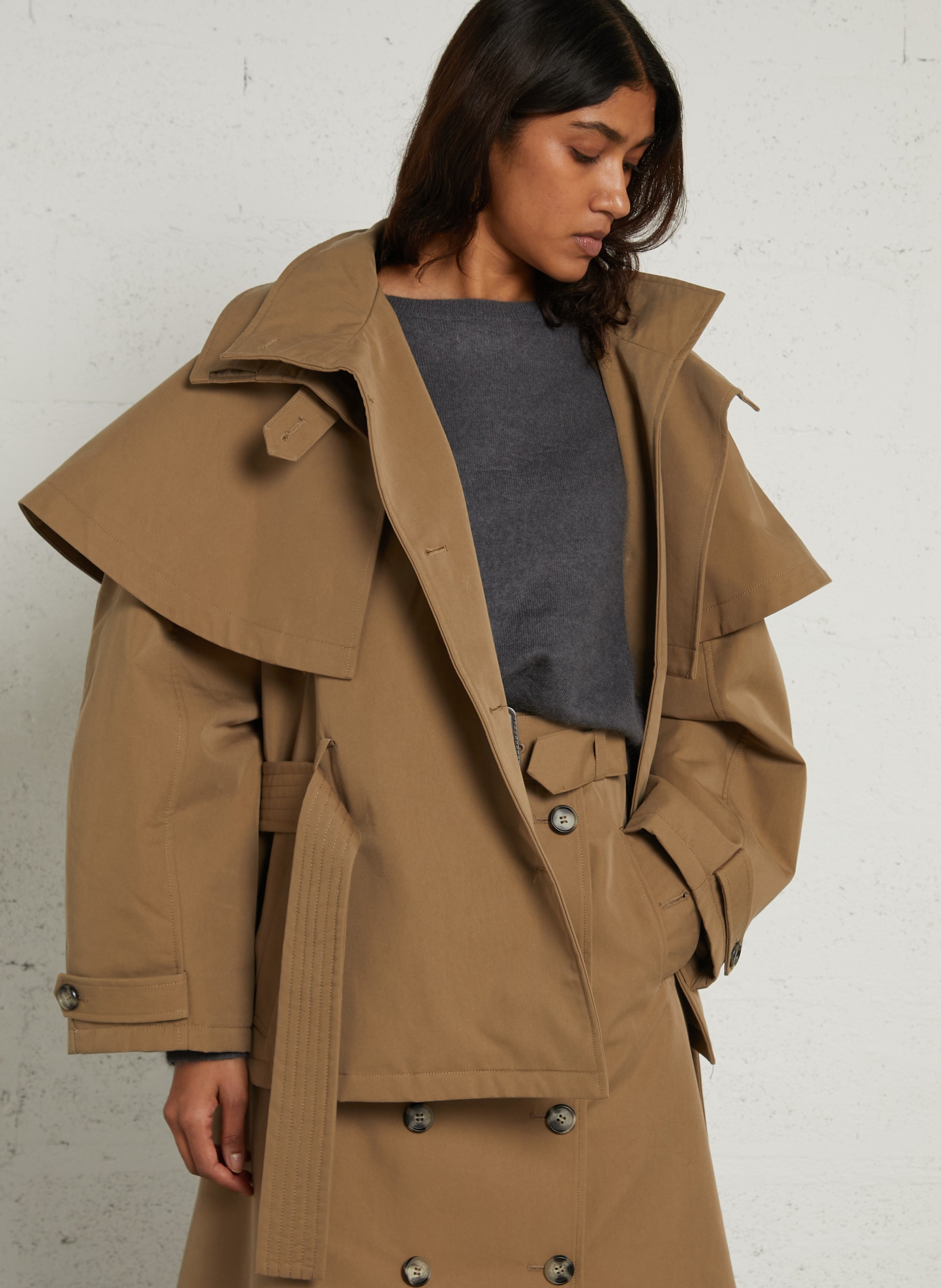 Trench ajustado de algodón BERENICE Beige