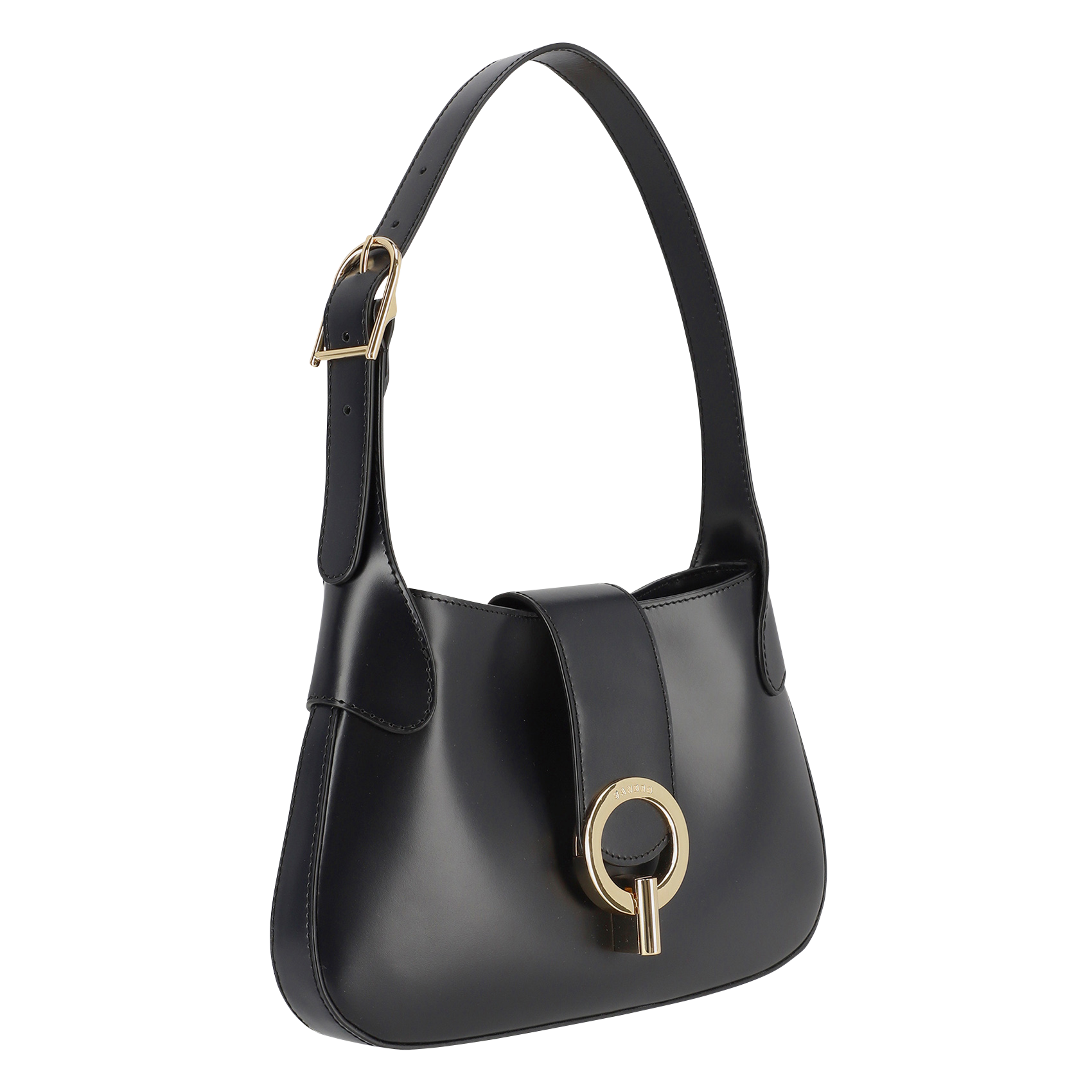 Smooth leather baguette bag SANDRO Black