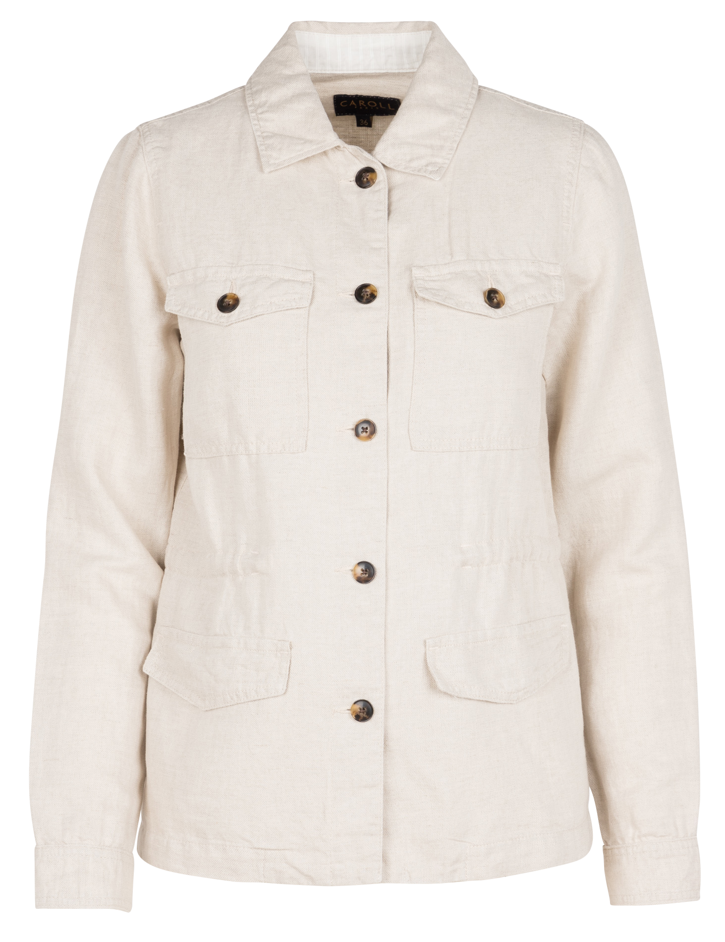 Chemise col classique en lin CAROLL Beige