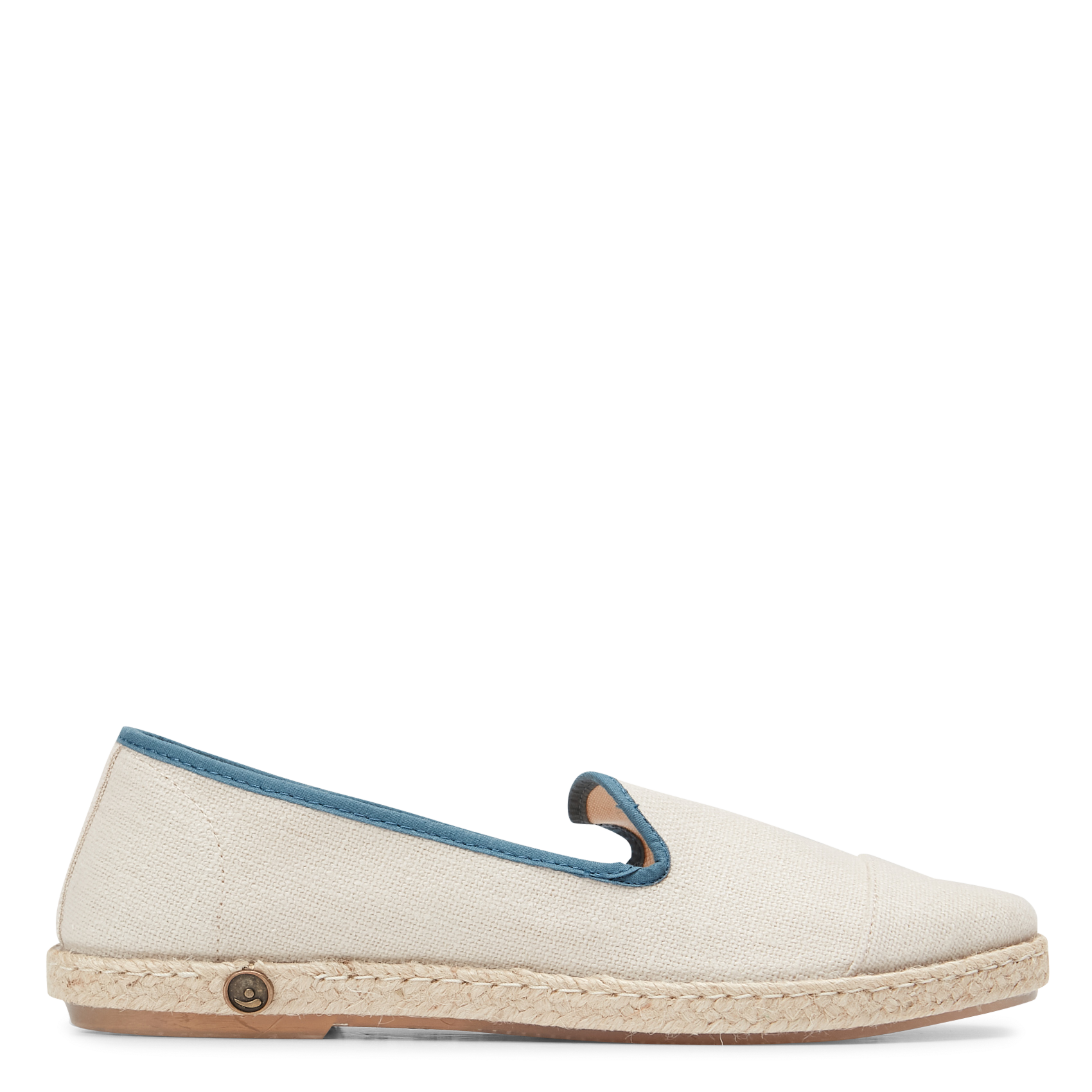 Linen espadrilles with round toes ANGARDE White
