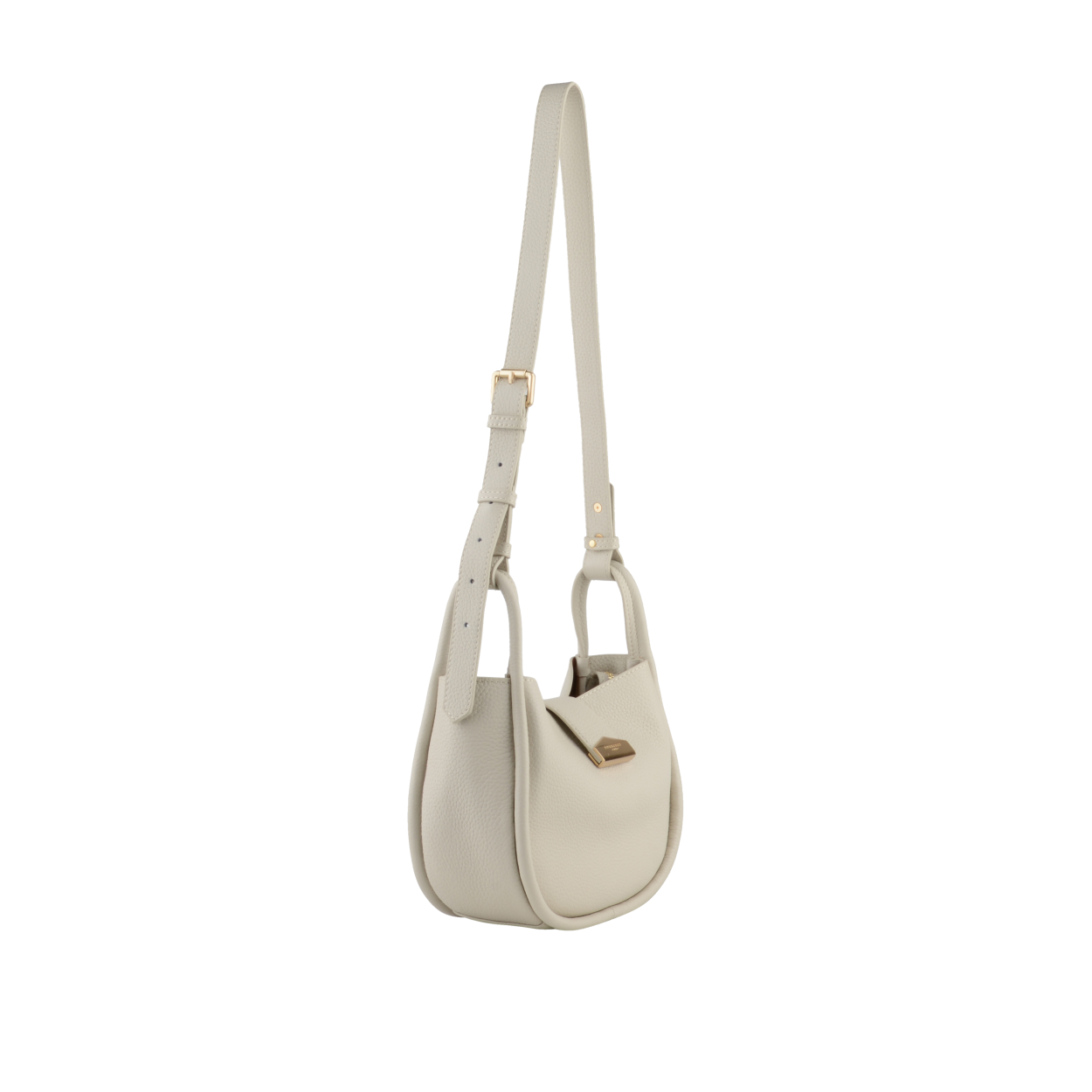 Leather clutch bag POURCHET Beige