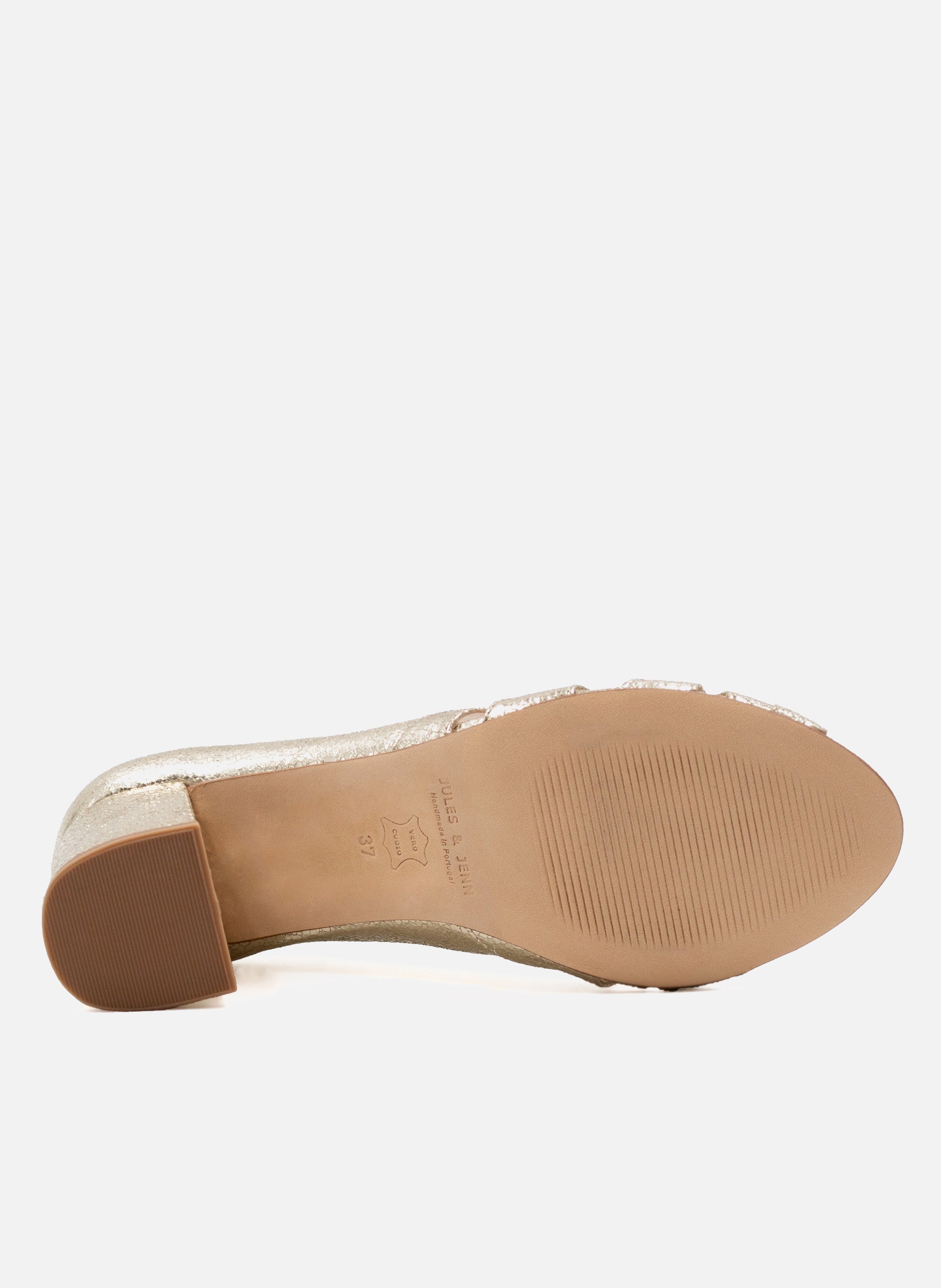 Metallic Leather Cut-out Pumps JULES & JENN Golden