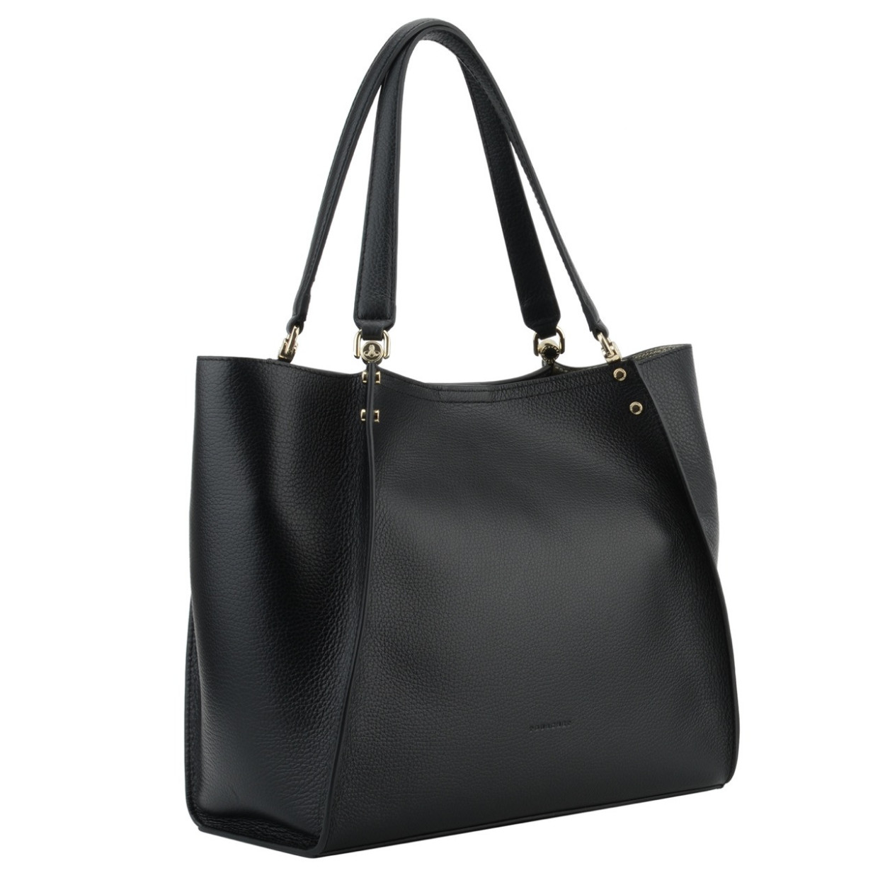 A-line leather skirt POURCHET Black