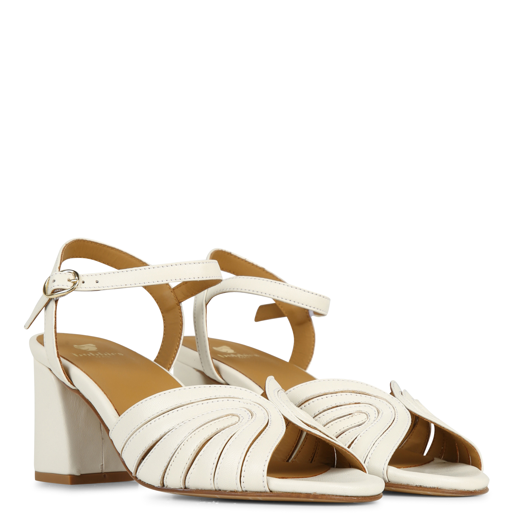 Flat leather mules BOBBIES White