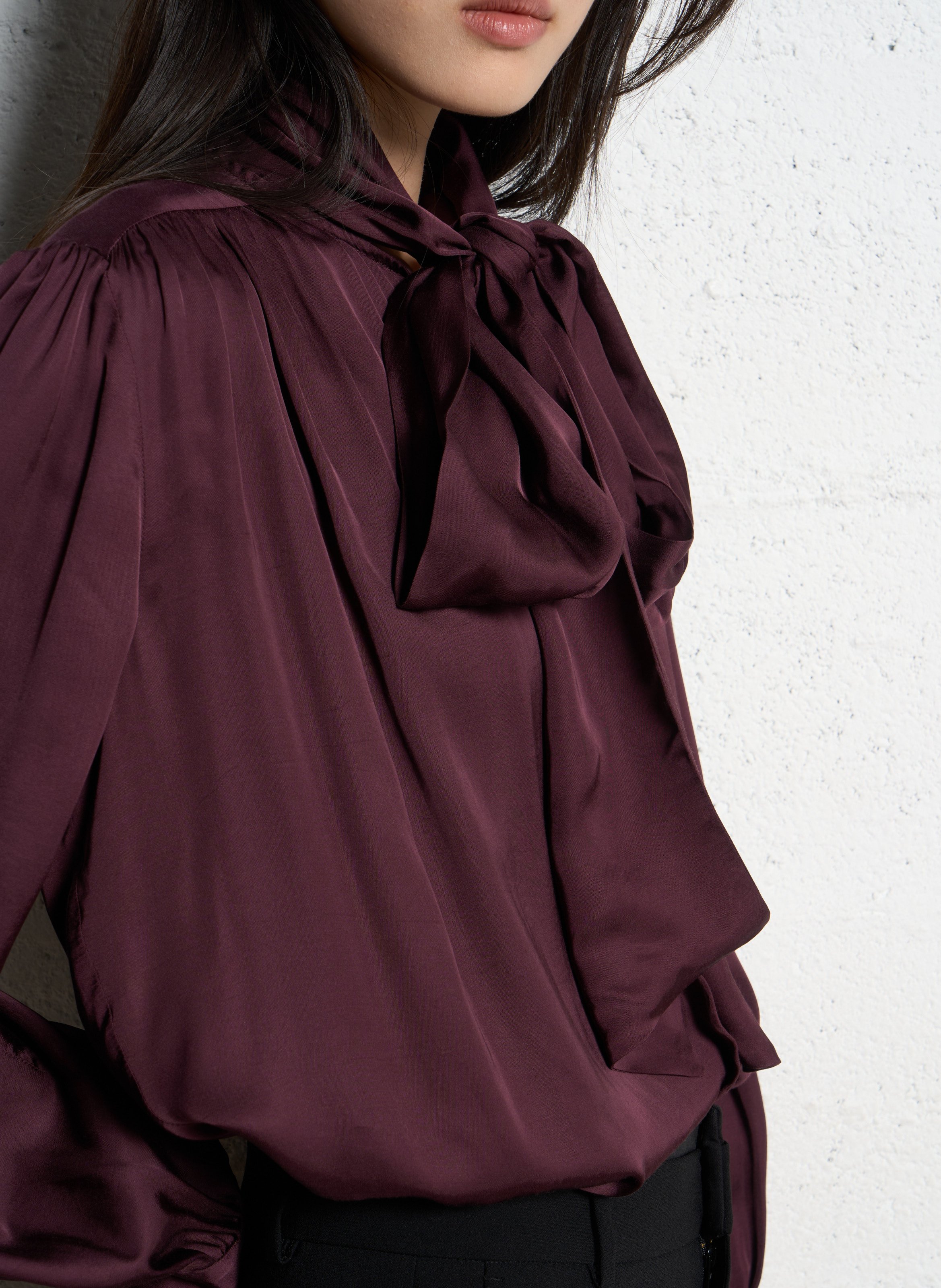 Fließende Bluse mit Band am Kragen IKKS Violett