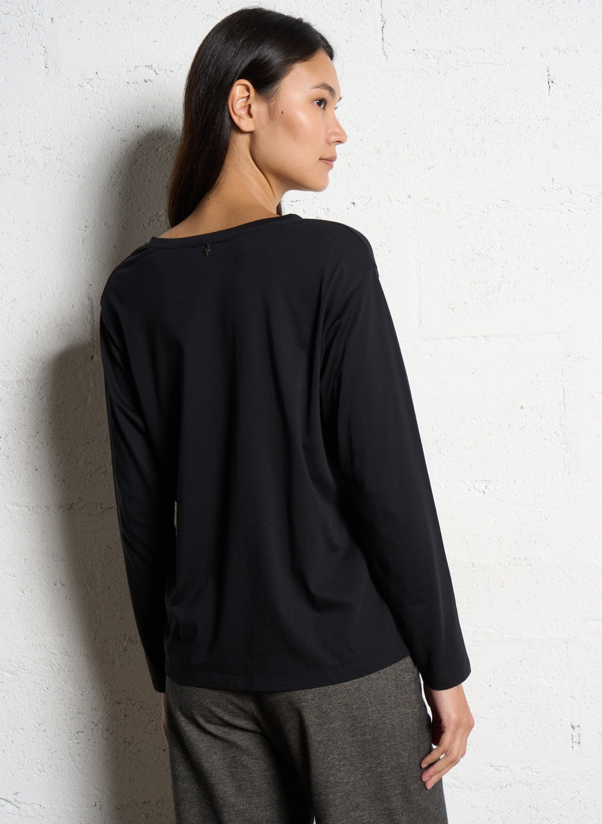 Gedrukt T-shirt met netstof ONE STEP Zwart