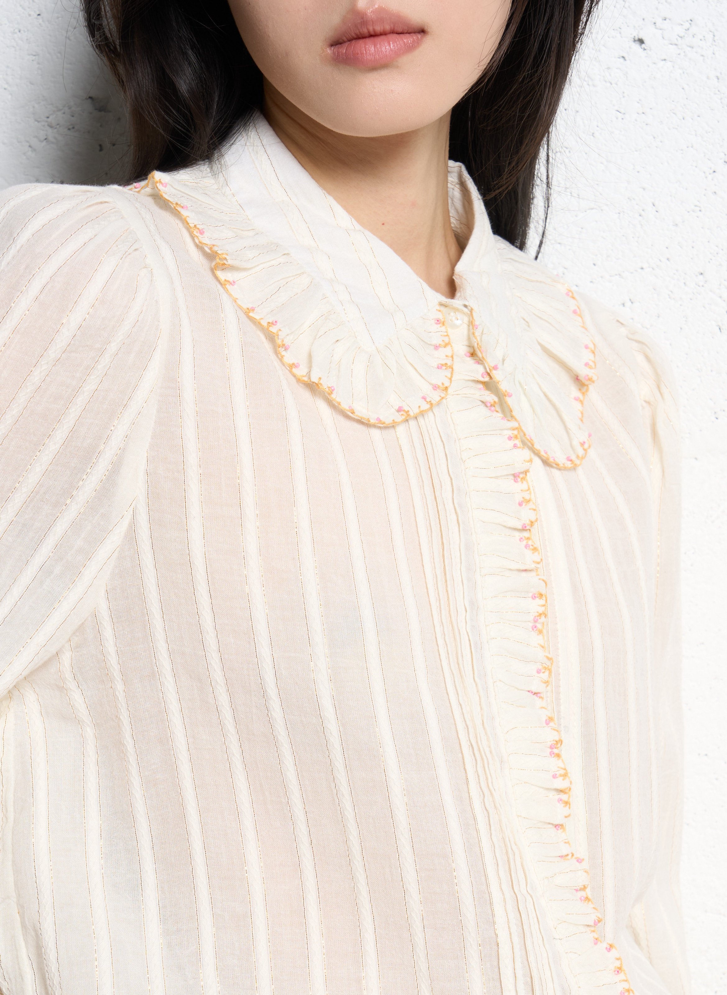 Baumwoll-Bluse EMILE ET IDA Beige