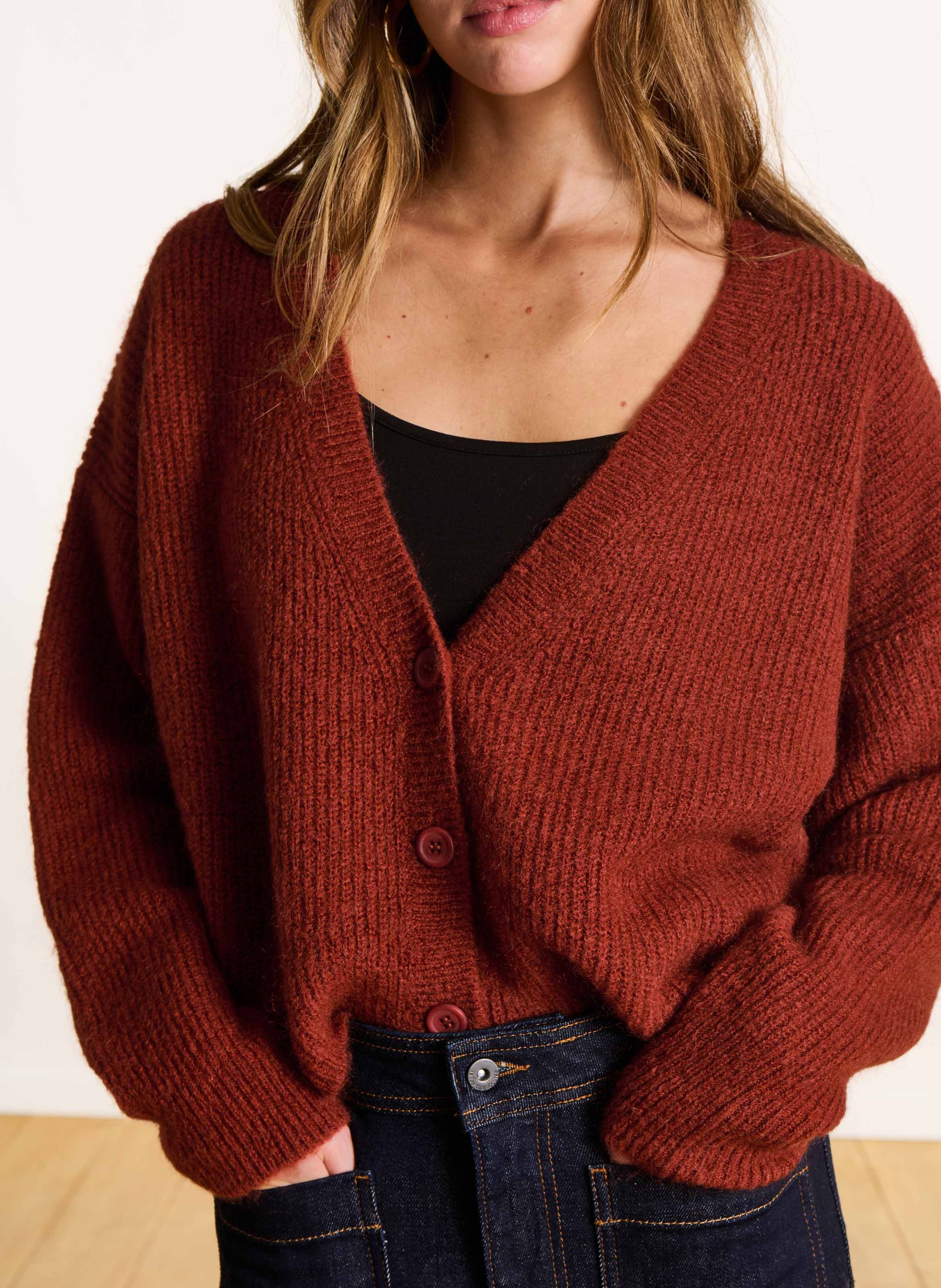 Oversized, gebreid vest LA FEE MARABOUTEE Oranje