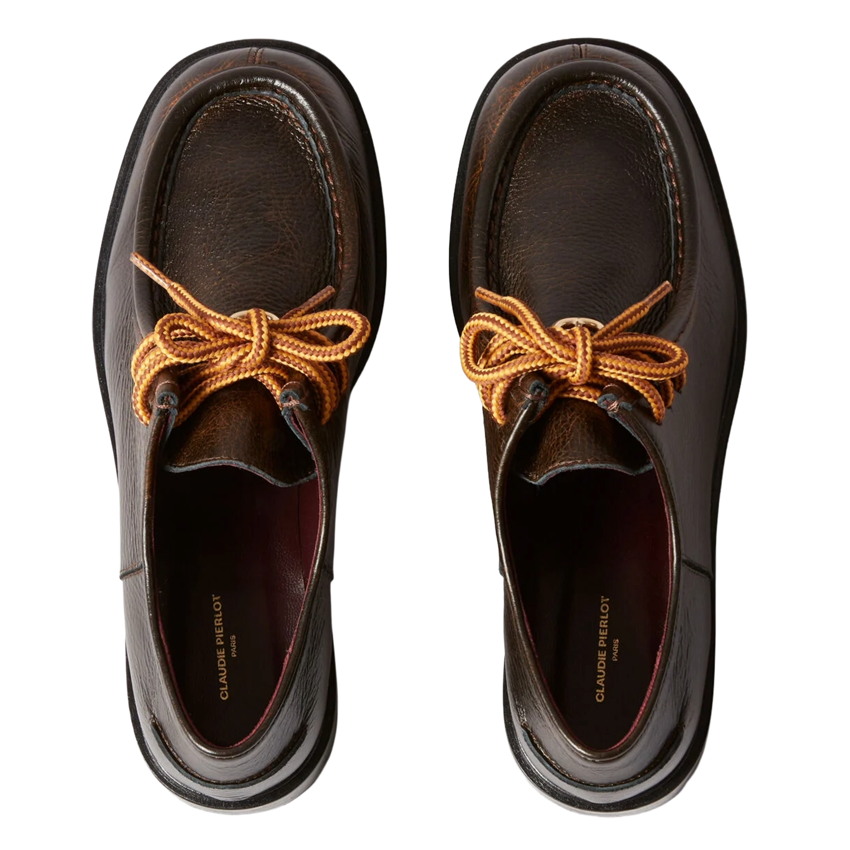 Mocassins unis à lacets en cuir CLAUDIE PIERLOT Marron