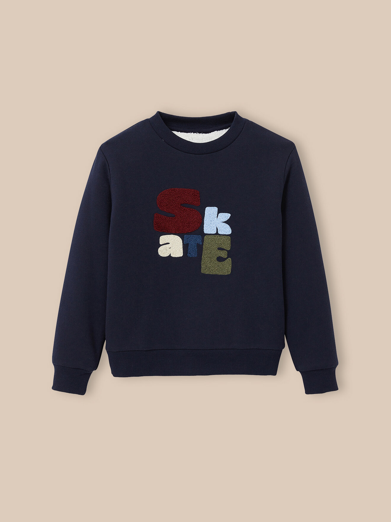 Sherpa-lined sweatshirt CYRILLUS Blue