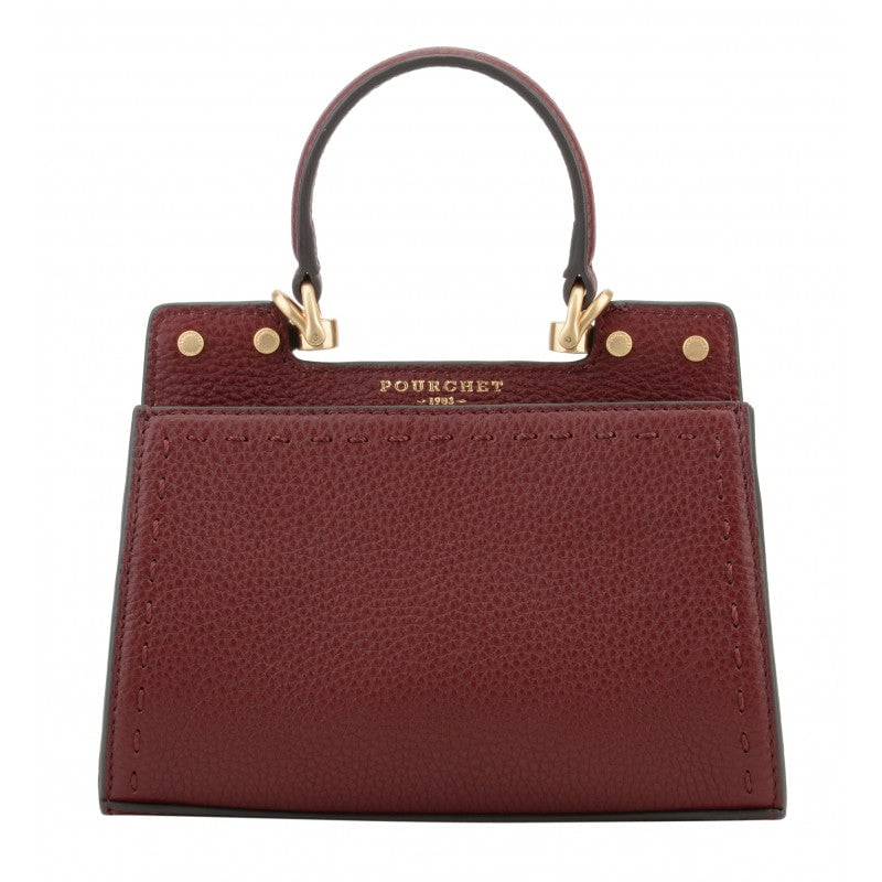 Handbag - cowhide leather POURCHET Red