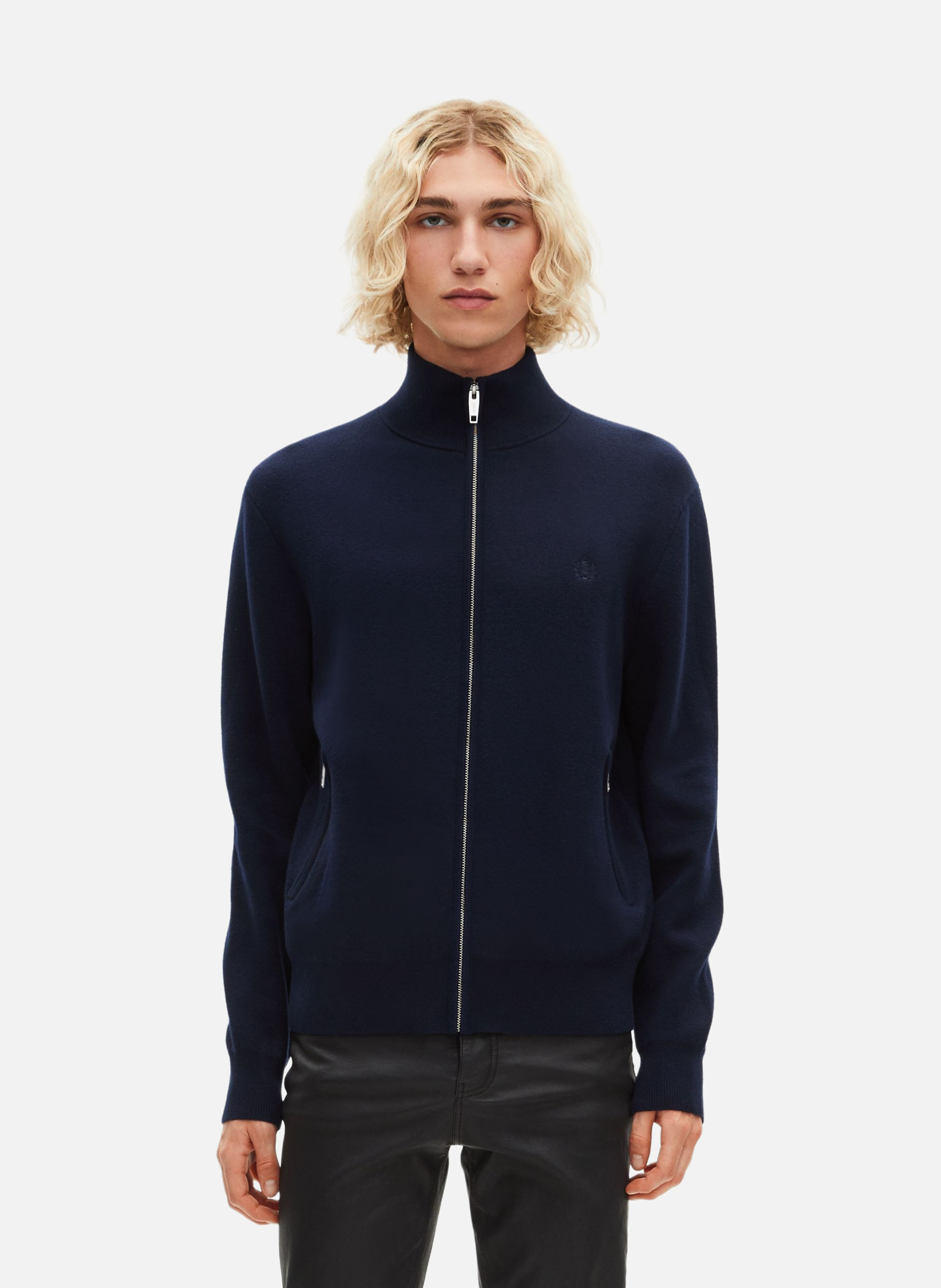 Double-faced zip-up cardigan THE KOOPLES Blue