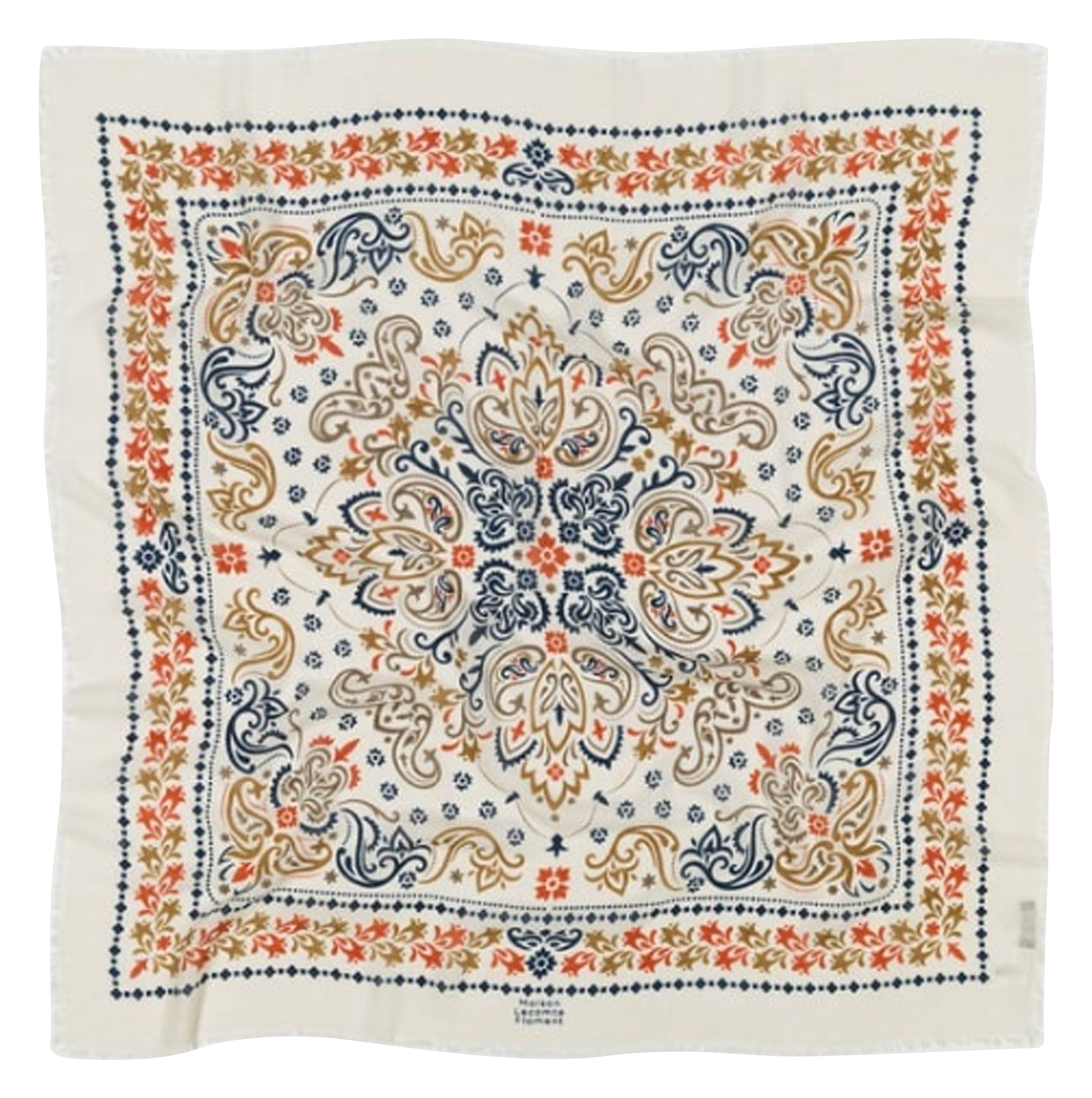 Bedrucktes Halstuch aus Wolle und Kaschmir  MAISON LECOMTE FLAMENT Beige