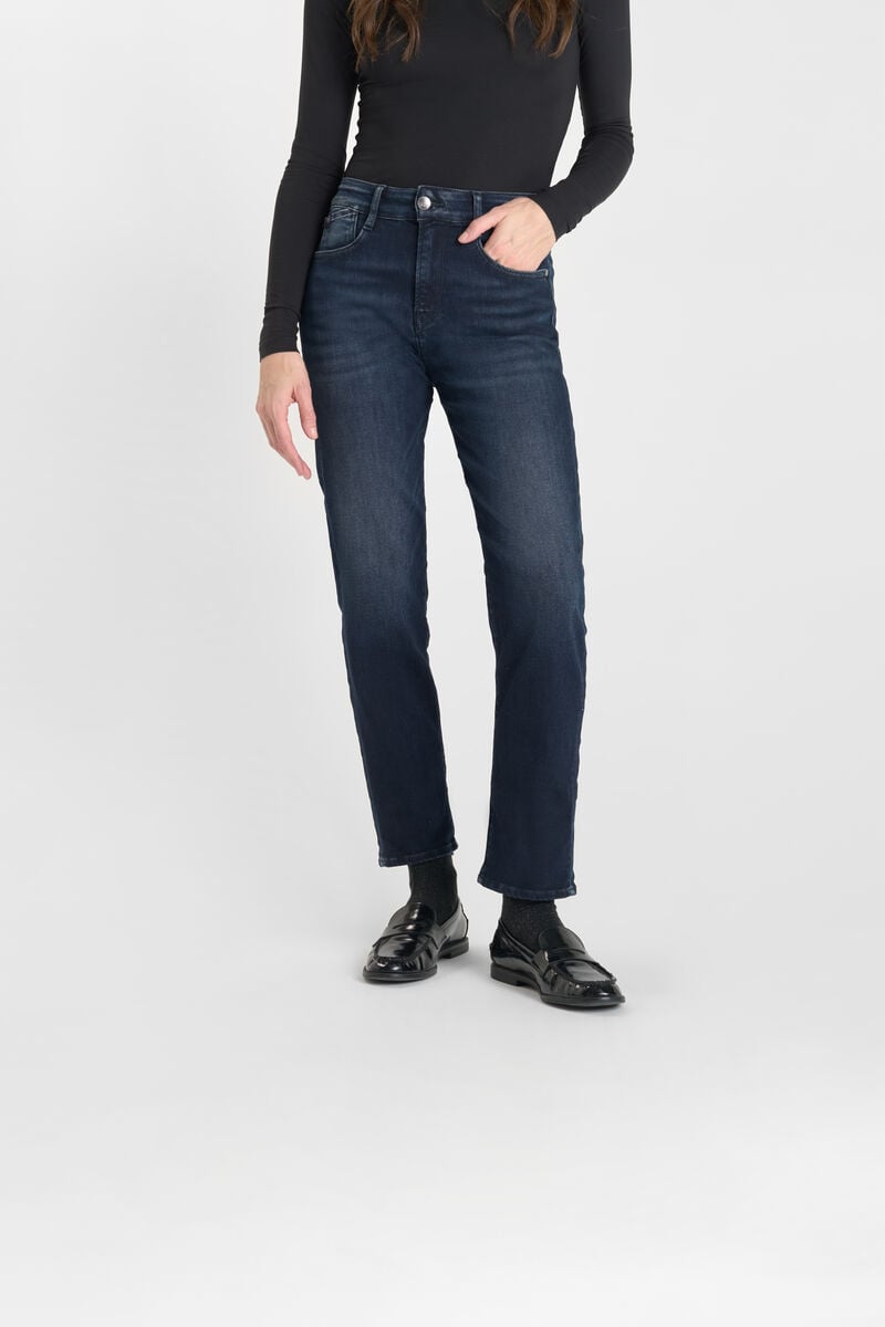 Straight leg high waist mom jeans 7/8 length, 7/8 length LE TEMPS DES CERISES Blue