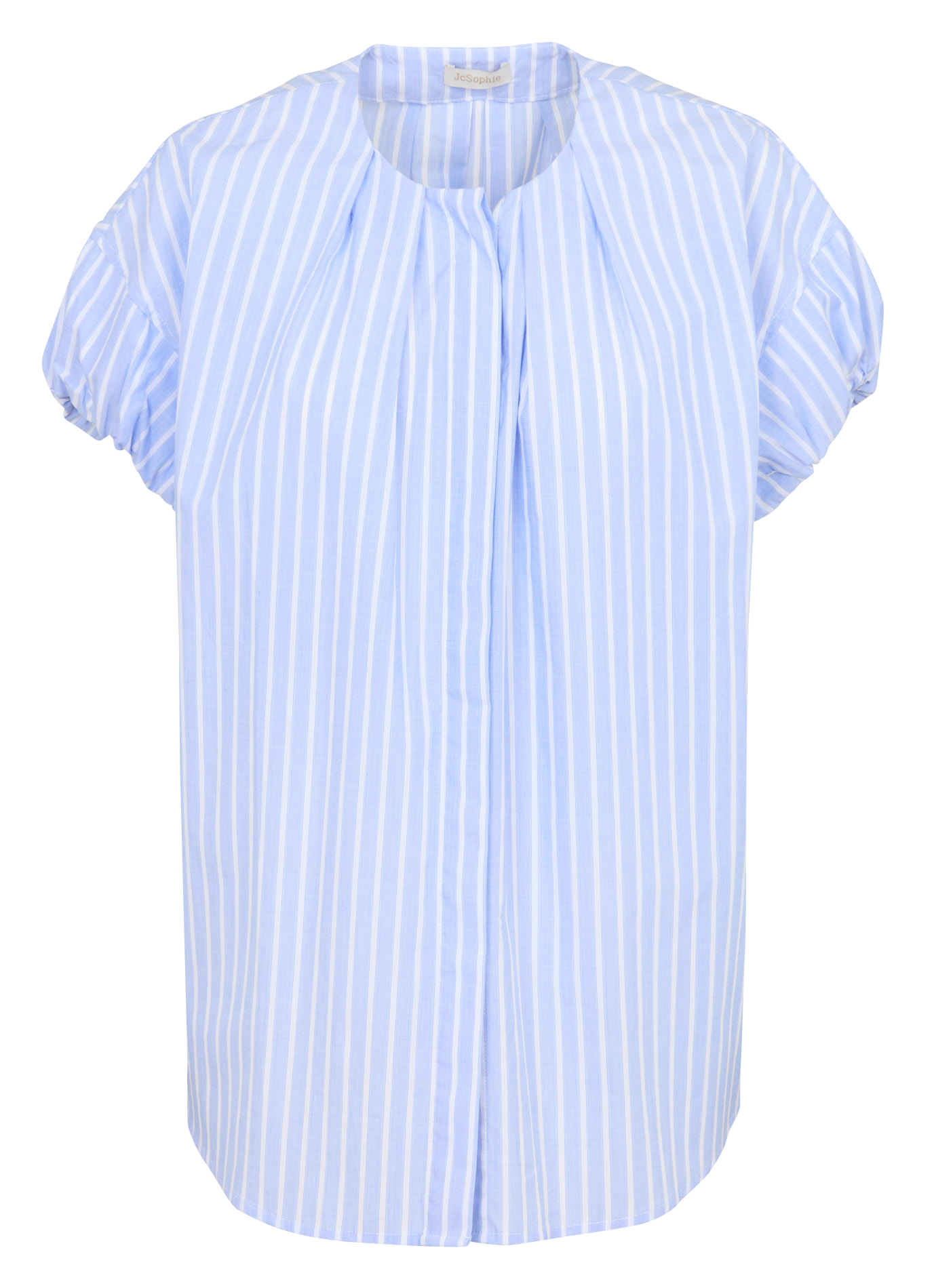 Loose-fit cotton shirt with round neck JC SOPHIE Blue