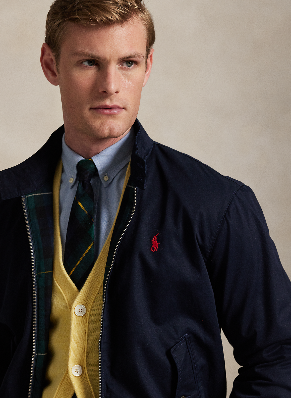 Straight-fit, katoenen jasje met opstaande kraag POLO RALPH LAUREN Blauw