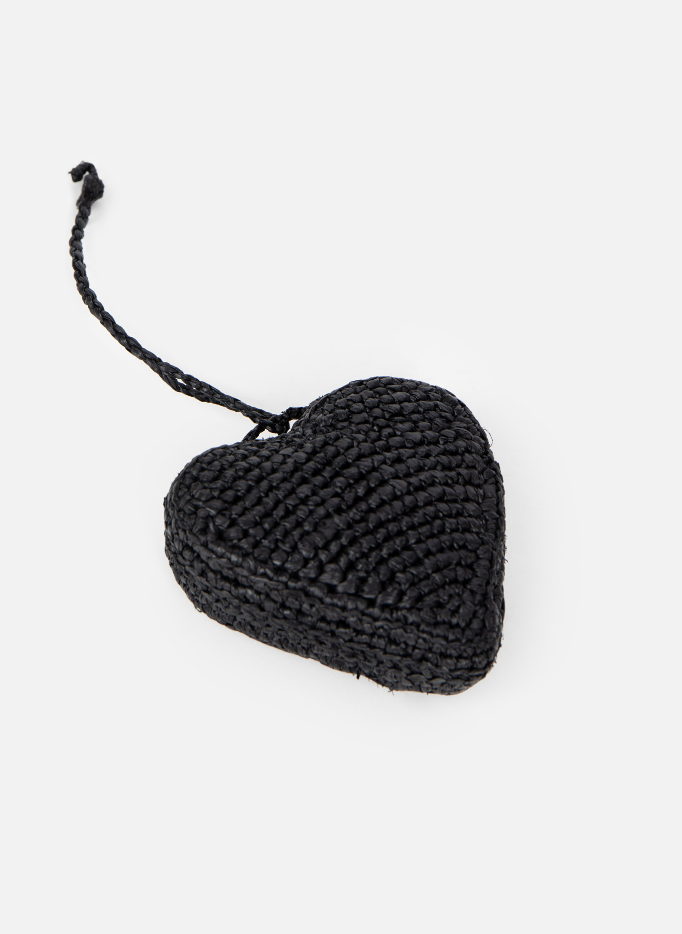 Raffia heart bag charm THE KOOPLES Black