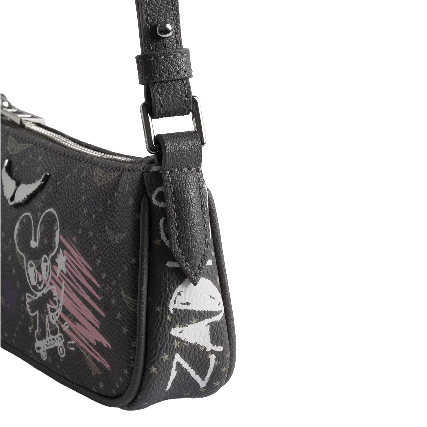 Schoudertas met print ZADIG&VOLTAIRE Grijs