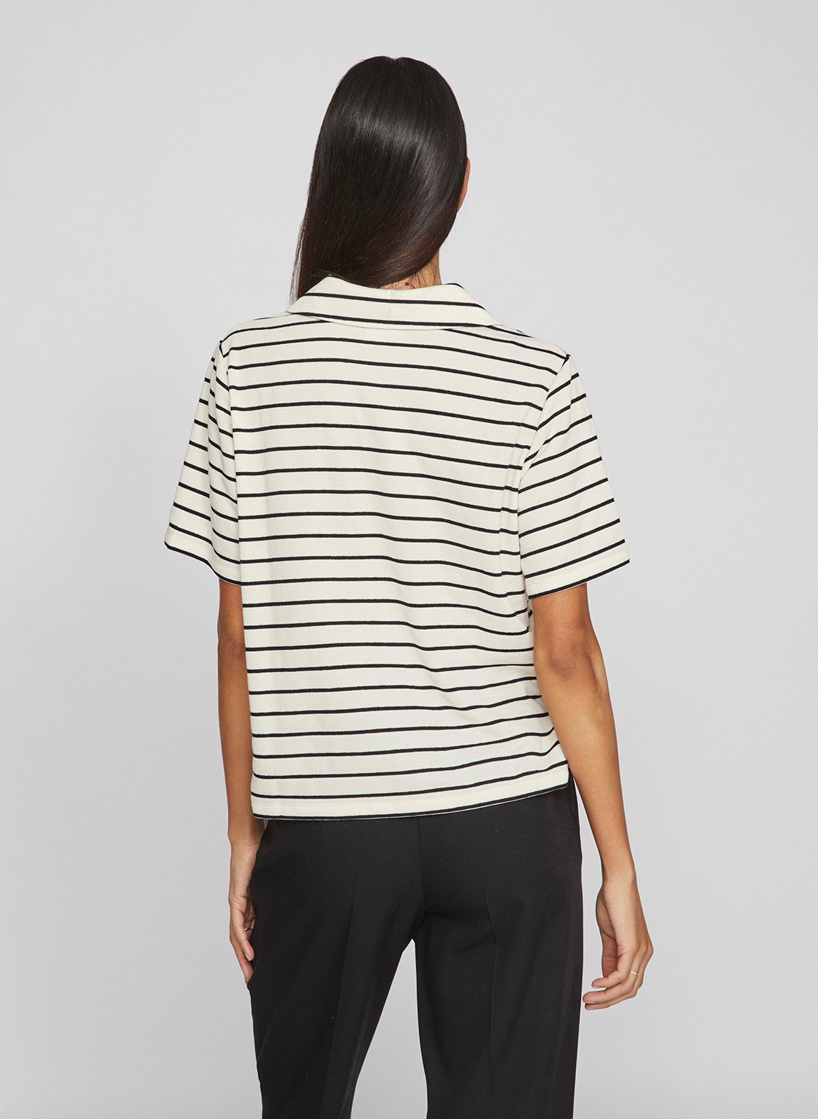 Top ample manches courtes rayé VILA Gris