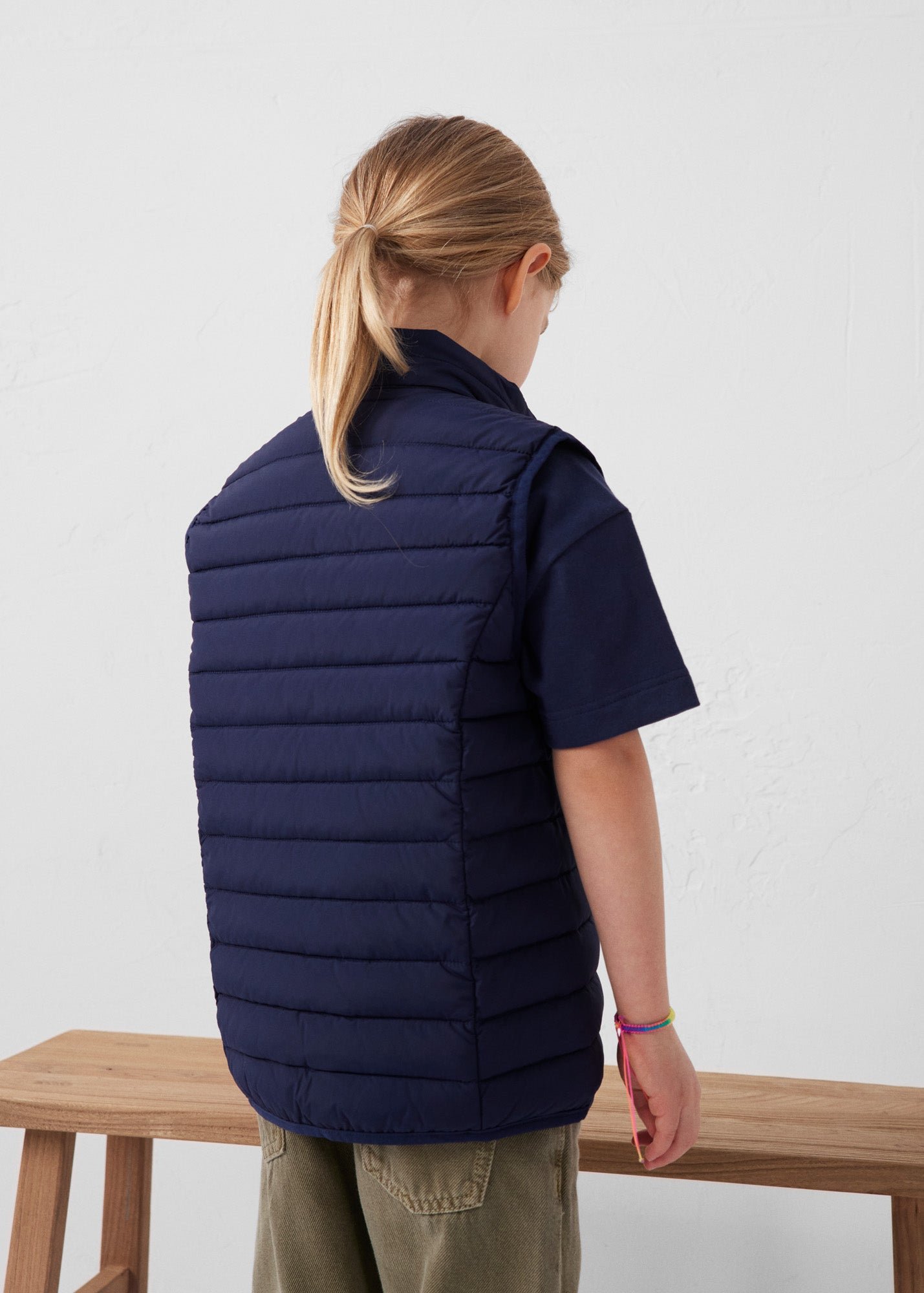 Stretch sleeveless children's down vest Soan JOTT Blue