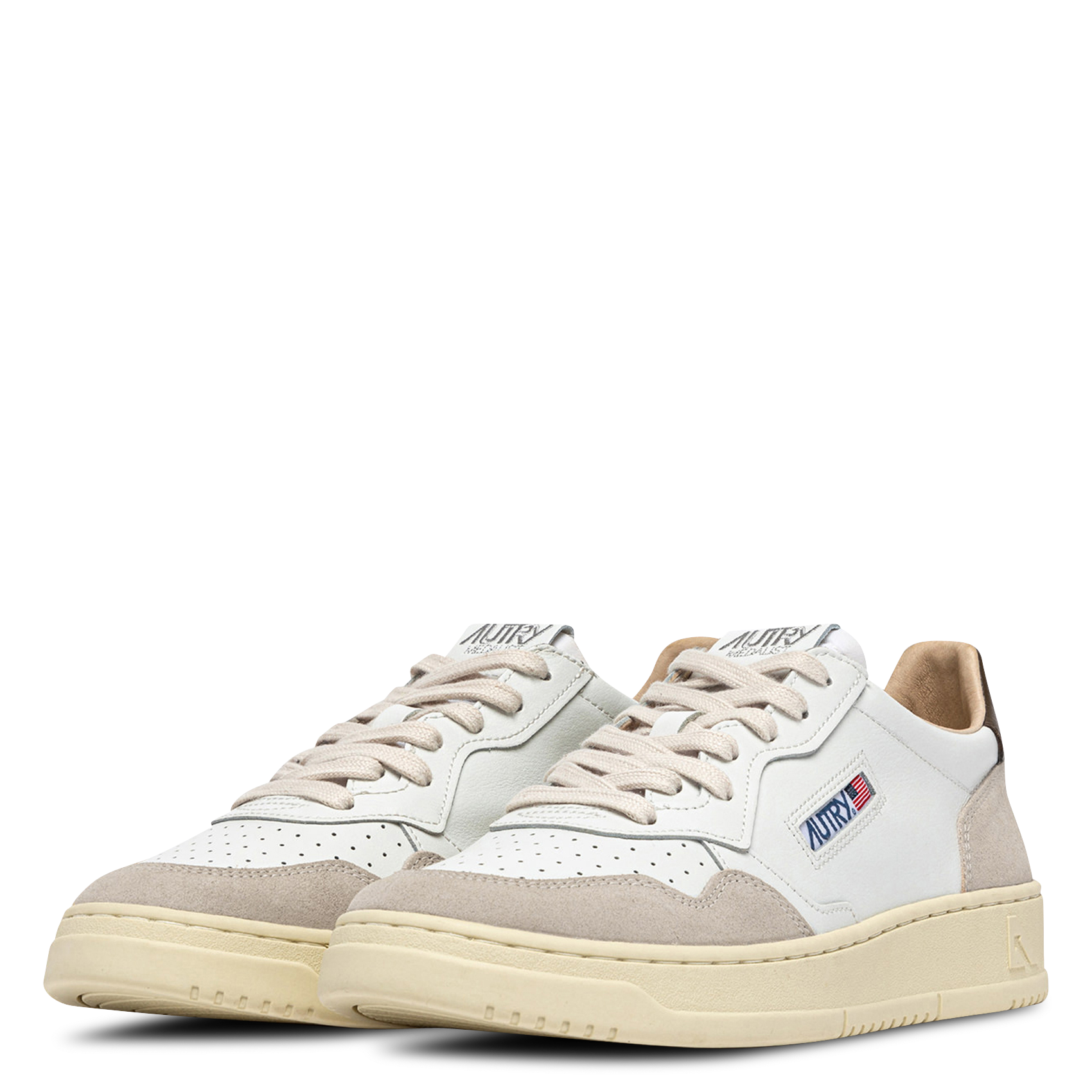 Niedrige Sneaker aus Leder-Mix AUTRY Braun