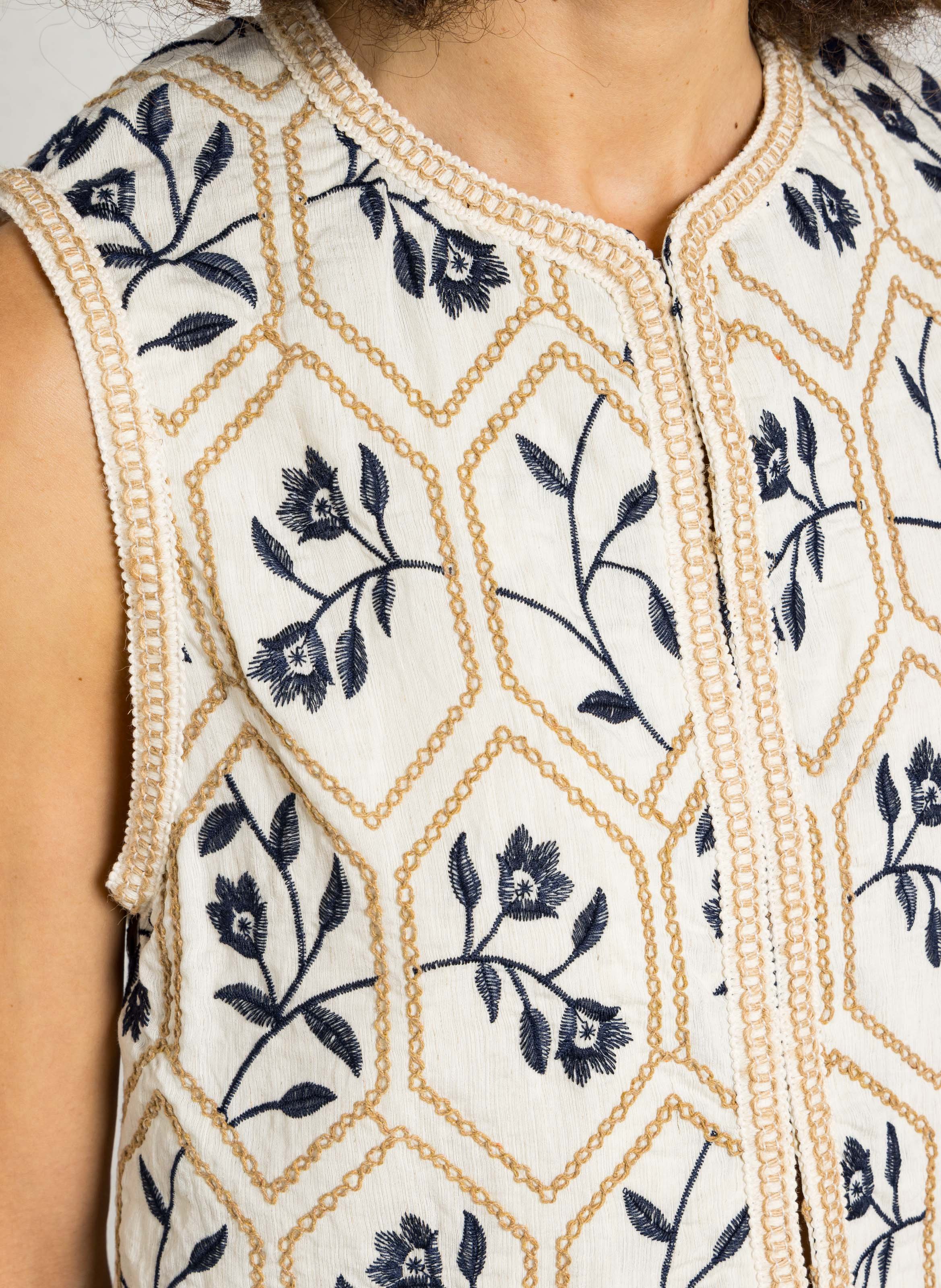 Bestickte Jacke mit Rundhalsausschnitt THE KORNER Blau