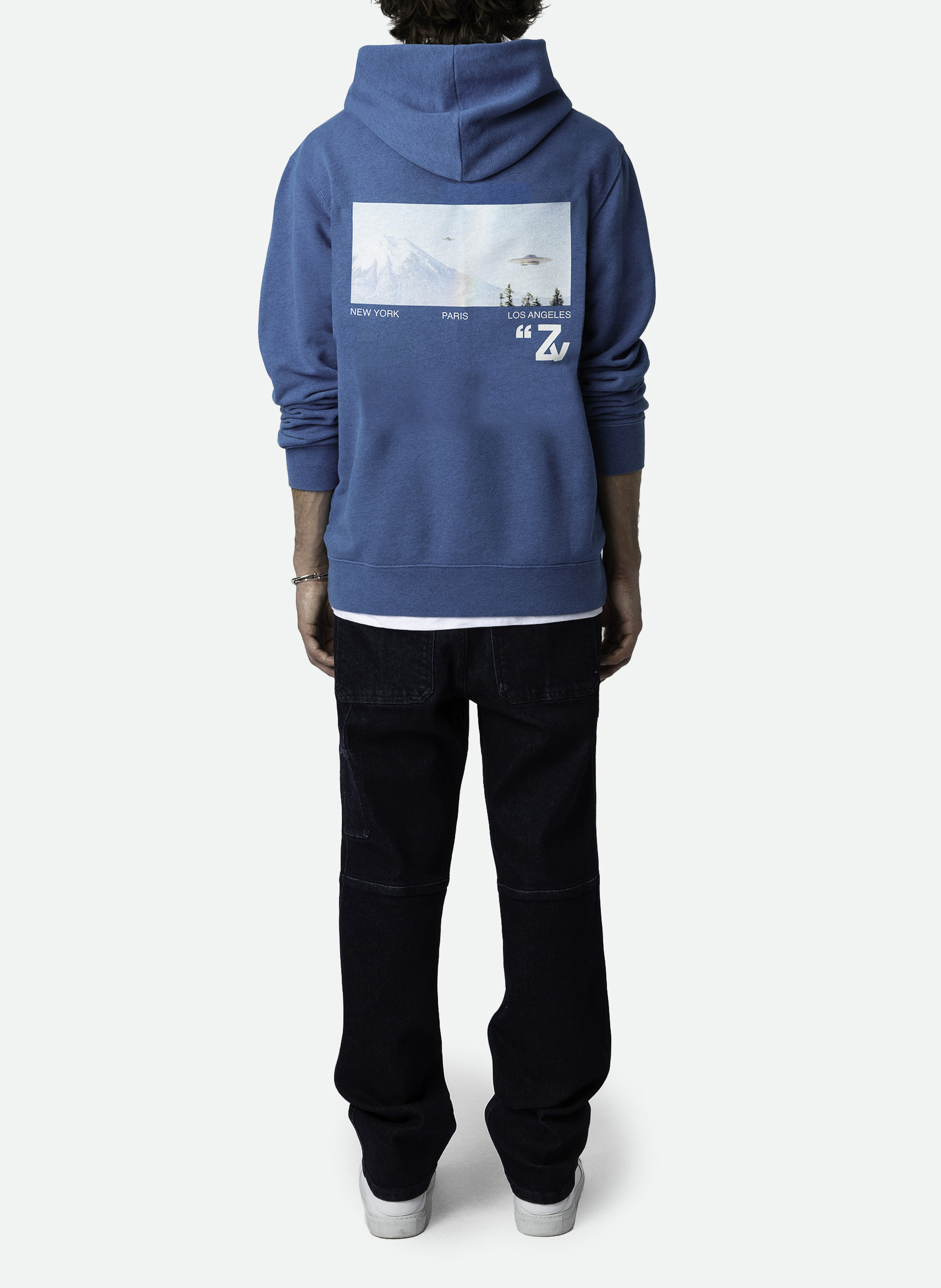 Oversize-Kapuzensweatshirt aus Baumwoll-Mix ZADIG&VOLTAIRE Blau