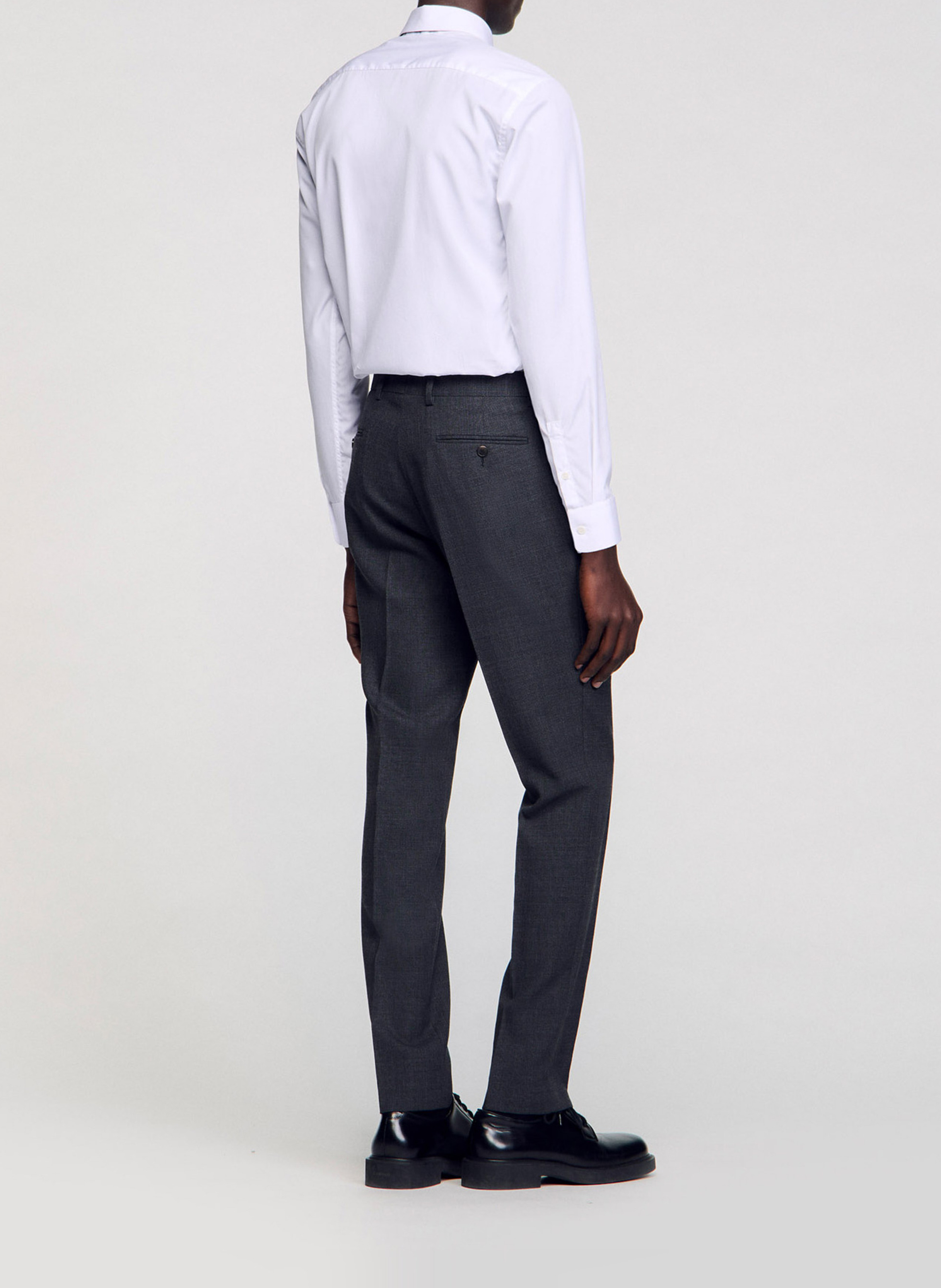 Pantalon de costume en laine SANDRO Gris
