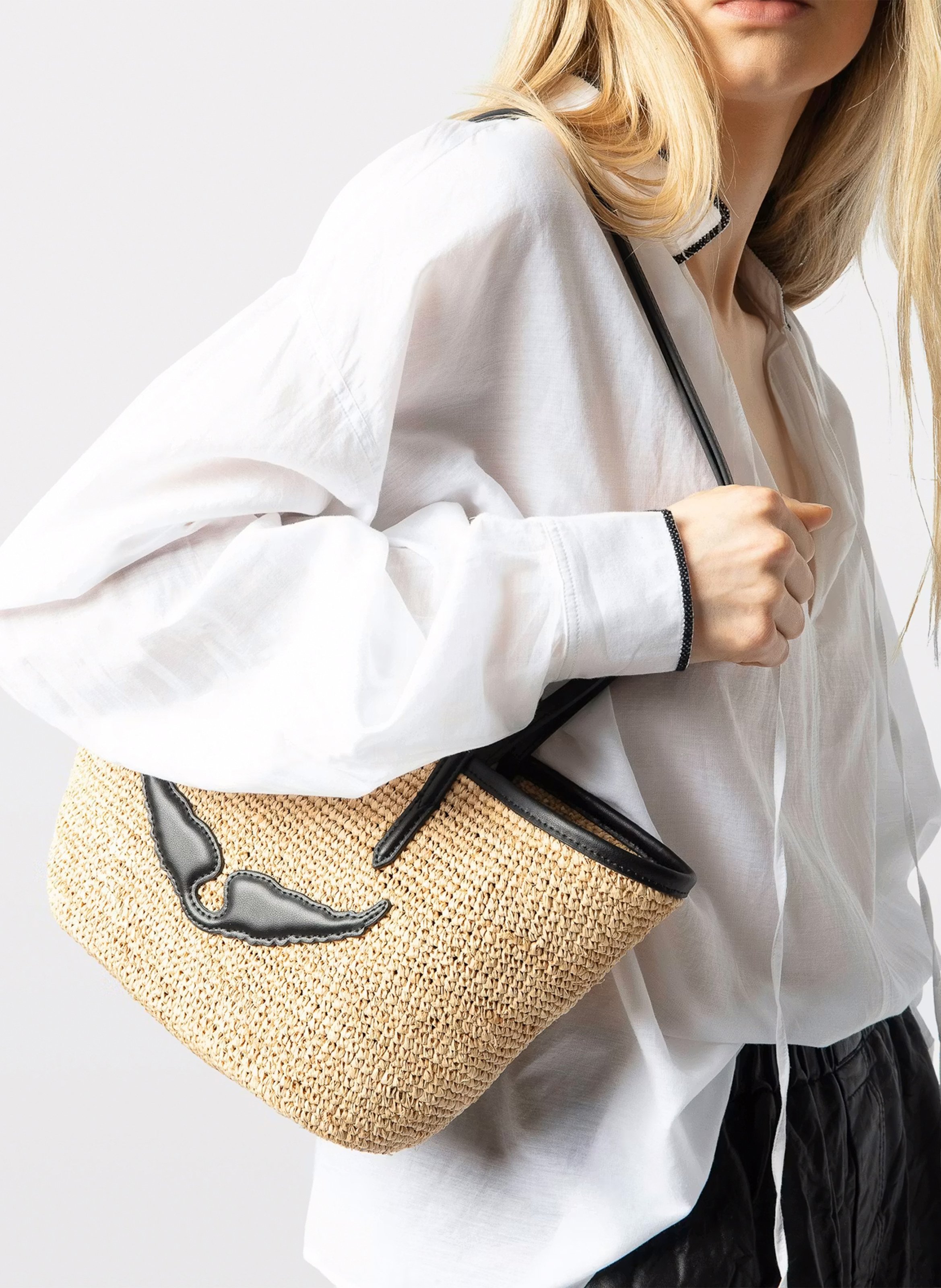 Bolso de paja ZADIG&VOLTAIRE Negro