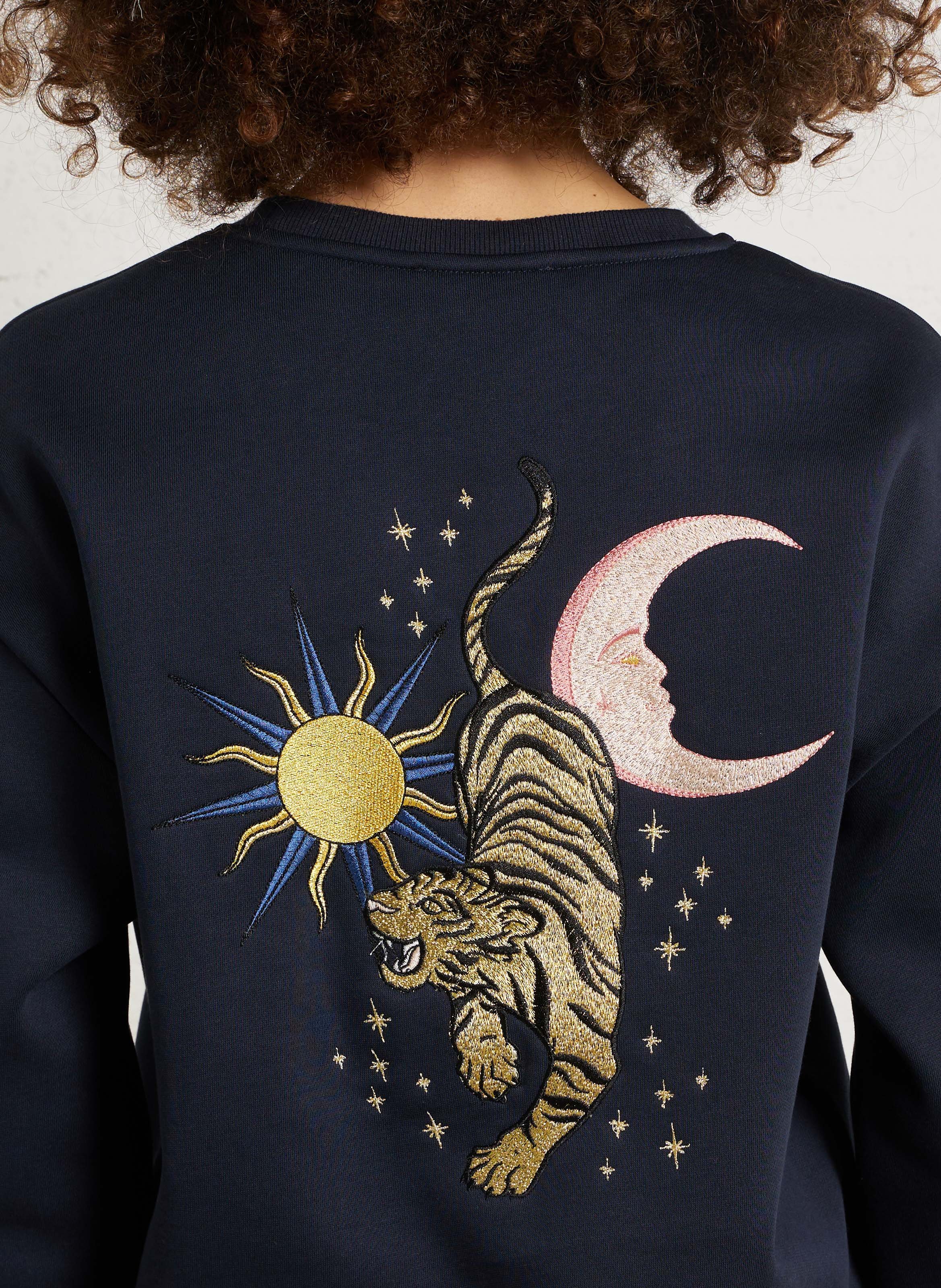 Gerade geschnittenes Rundhals-Sweatshirt aus Baumwoll-Mix LA PETITE ETOILE Blau