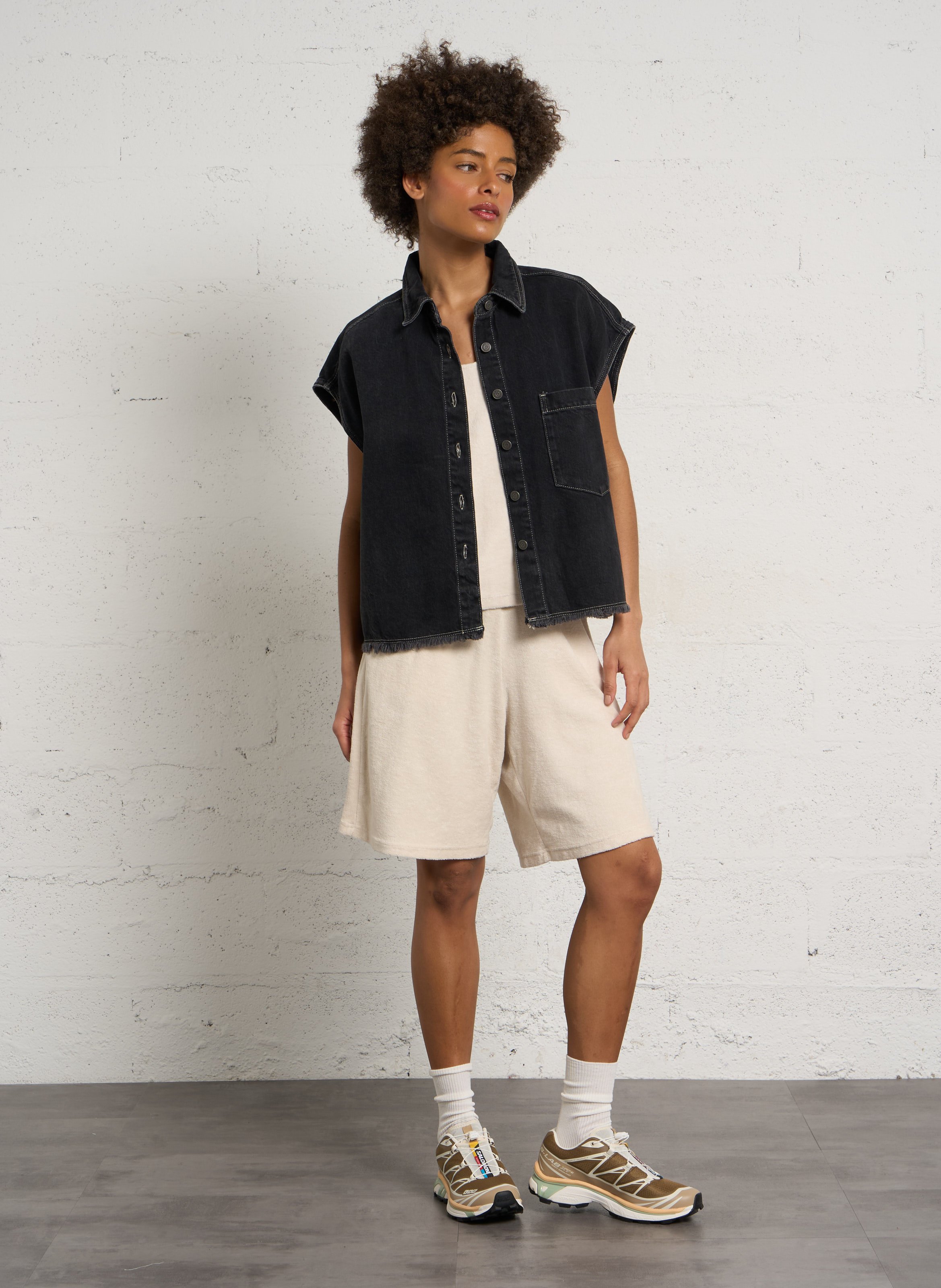 Gerader Rock aus Bio-Baumwolle und recycelter Baumwolle AMERICAN VINTAGE Beige