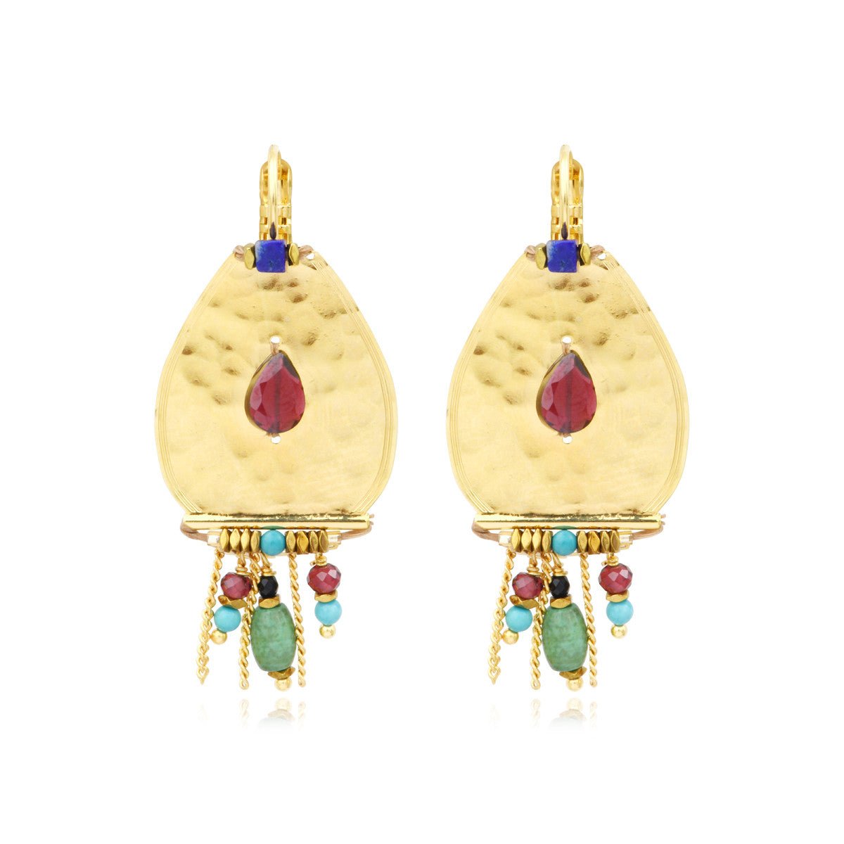Earrings in fine gold plating SATELLITE PARIS Multicolored