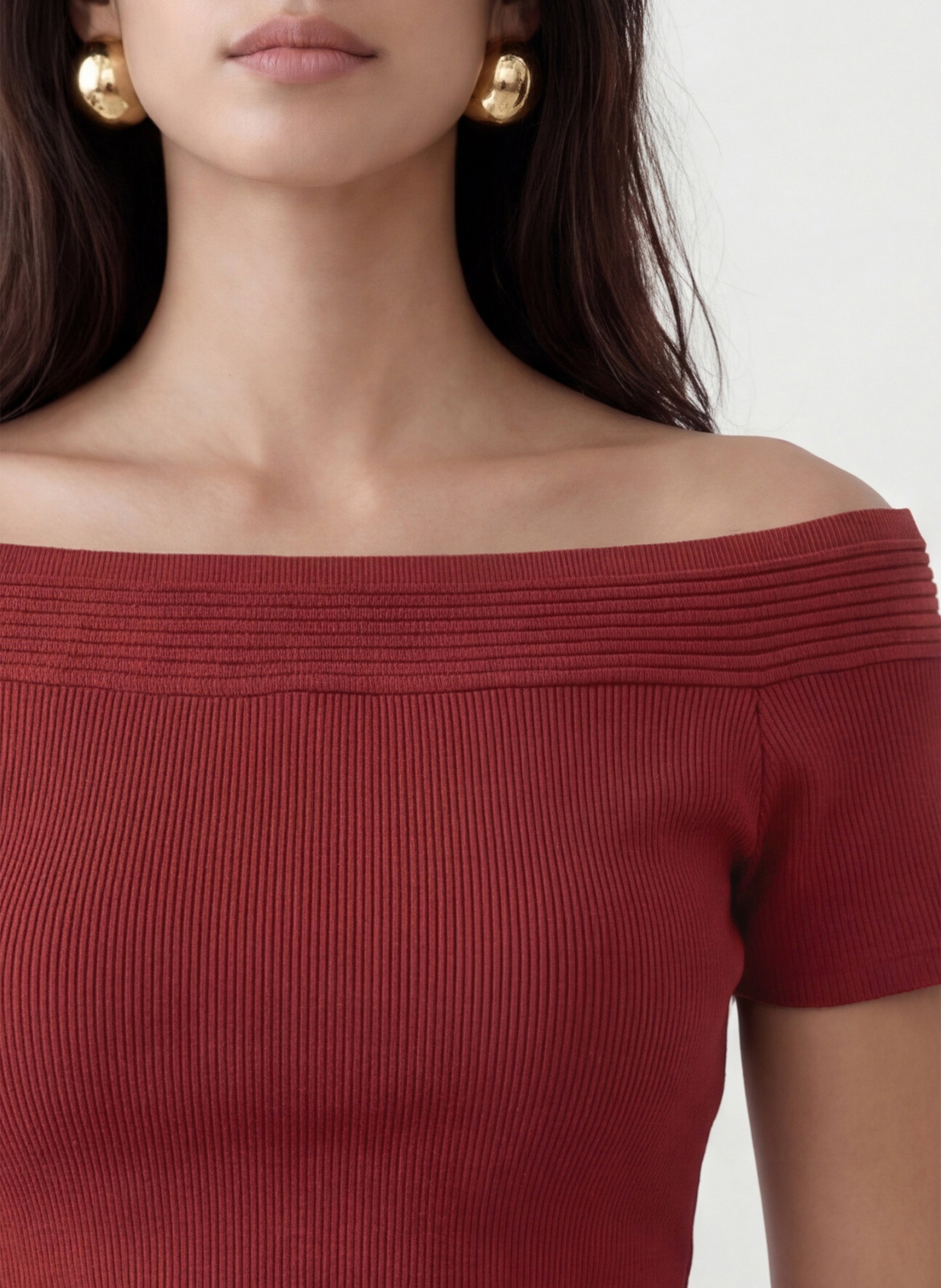 Oberteil mit Bootsausschnitt, tailliert KOOKAI Orange