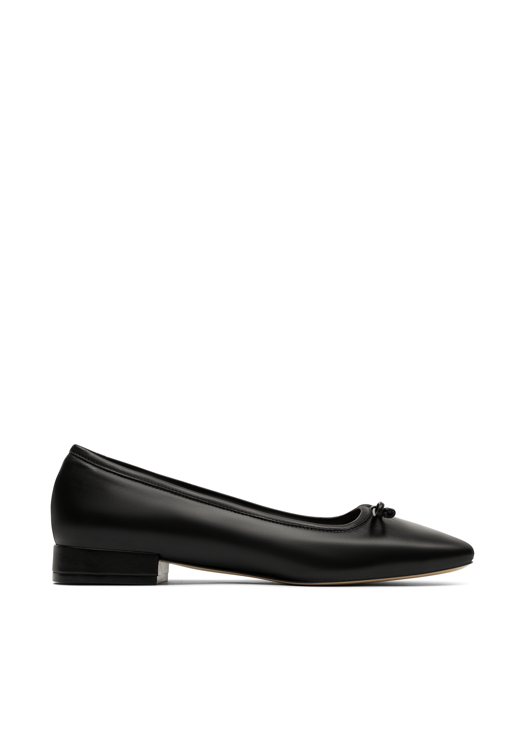 Black nappa leather ballerina flats PARALLELE PARIS Black