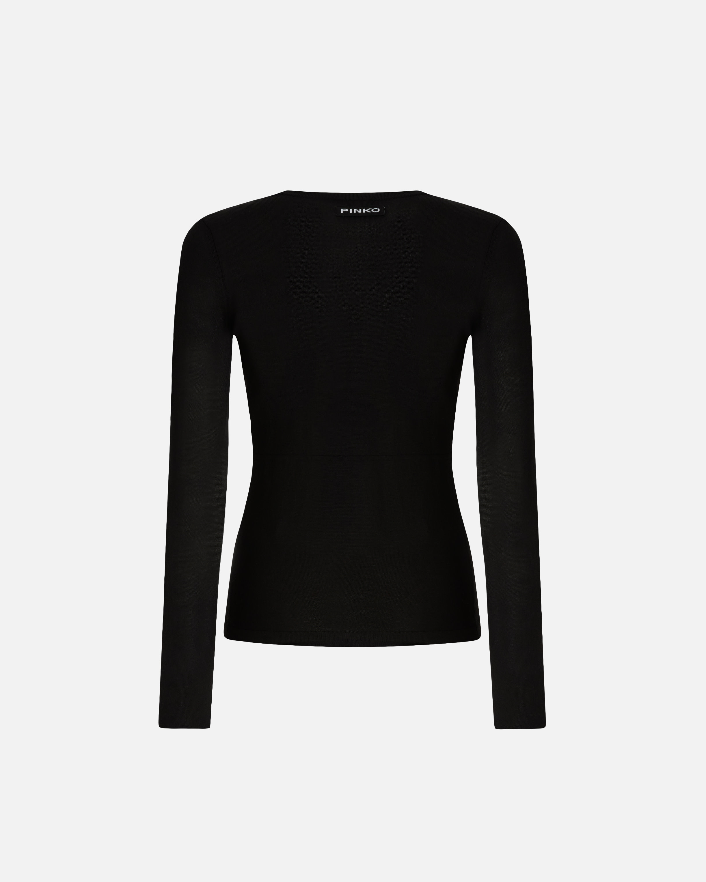 Pull à encolure ronde ouverte en v PINKO Noir