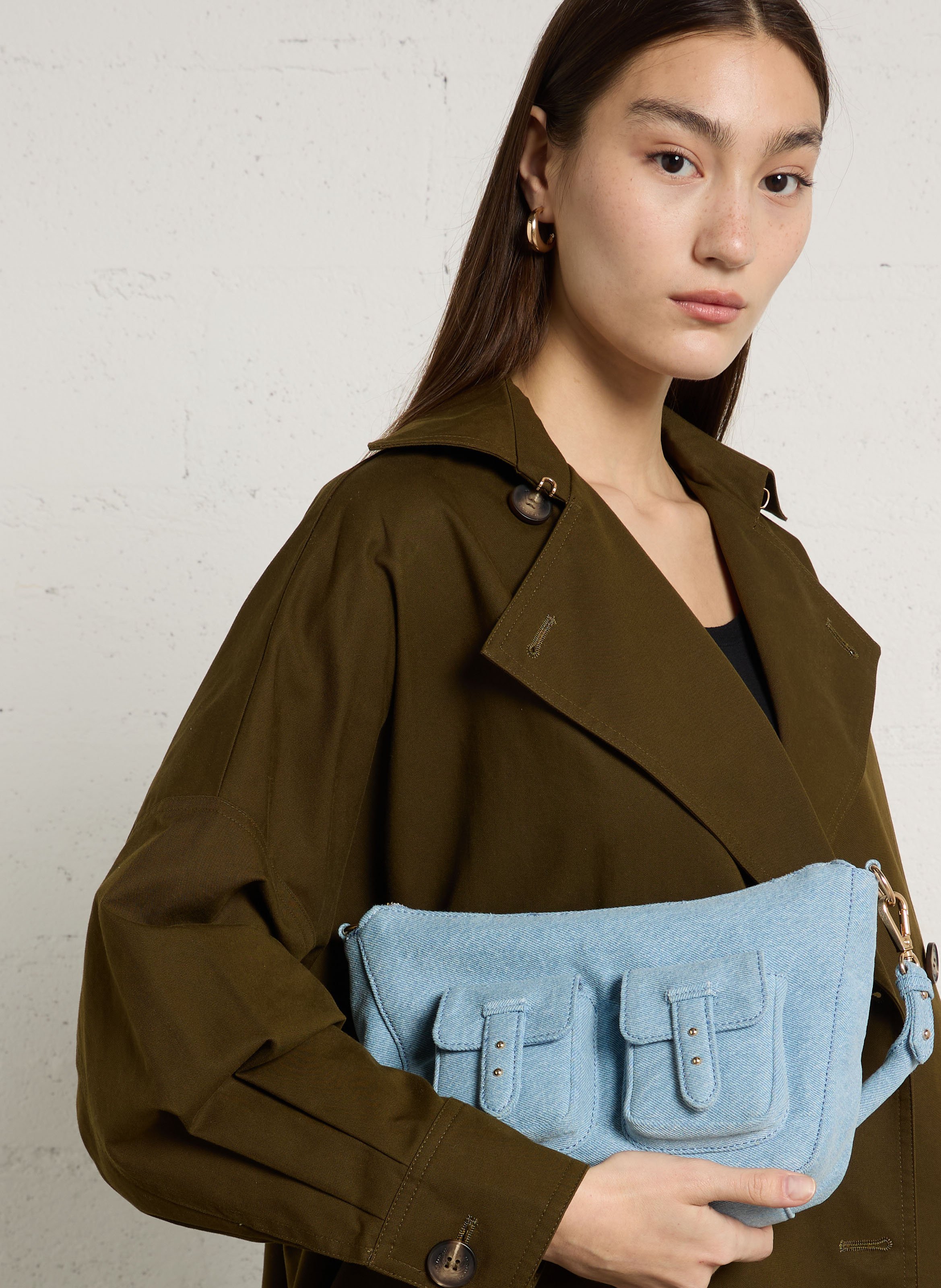 Schultertasche aus Jeans im Cargo-Stil PETITE MENDIGOTE Blau