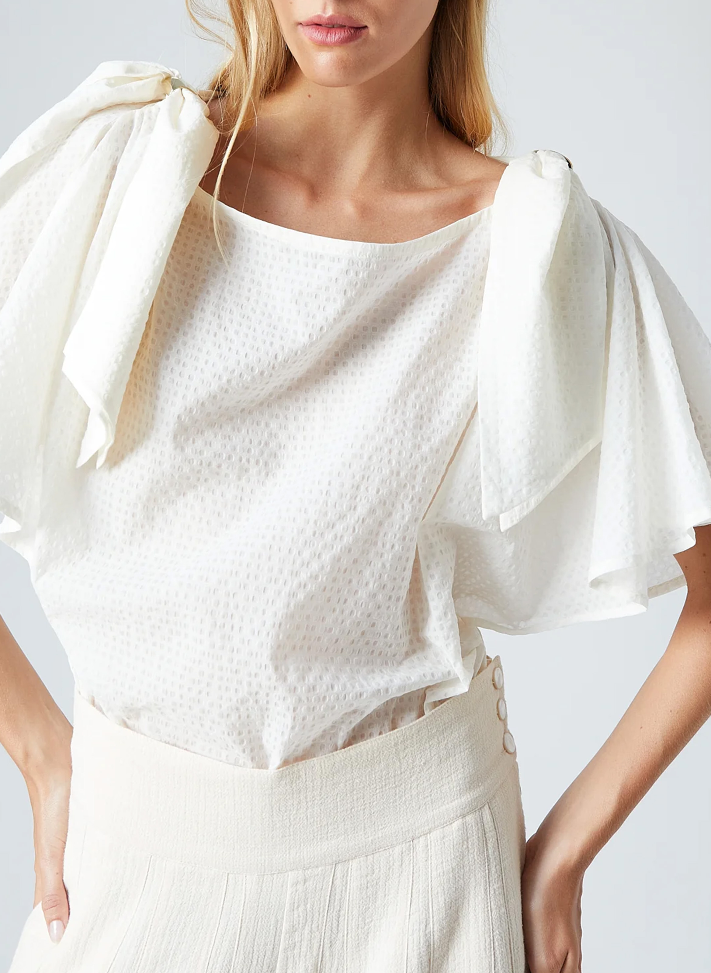 Weit geschnittenes Baumwoll-Top THE LABEL EDITION Weiss