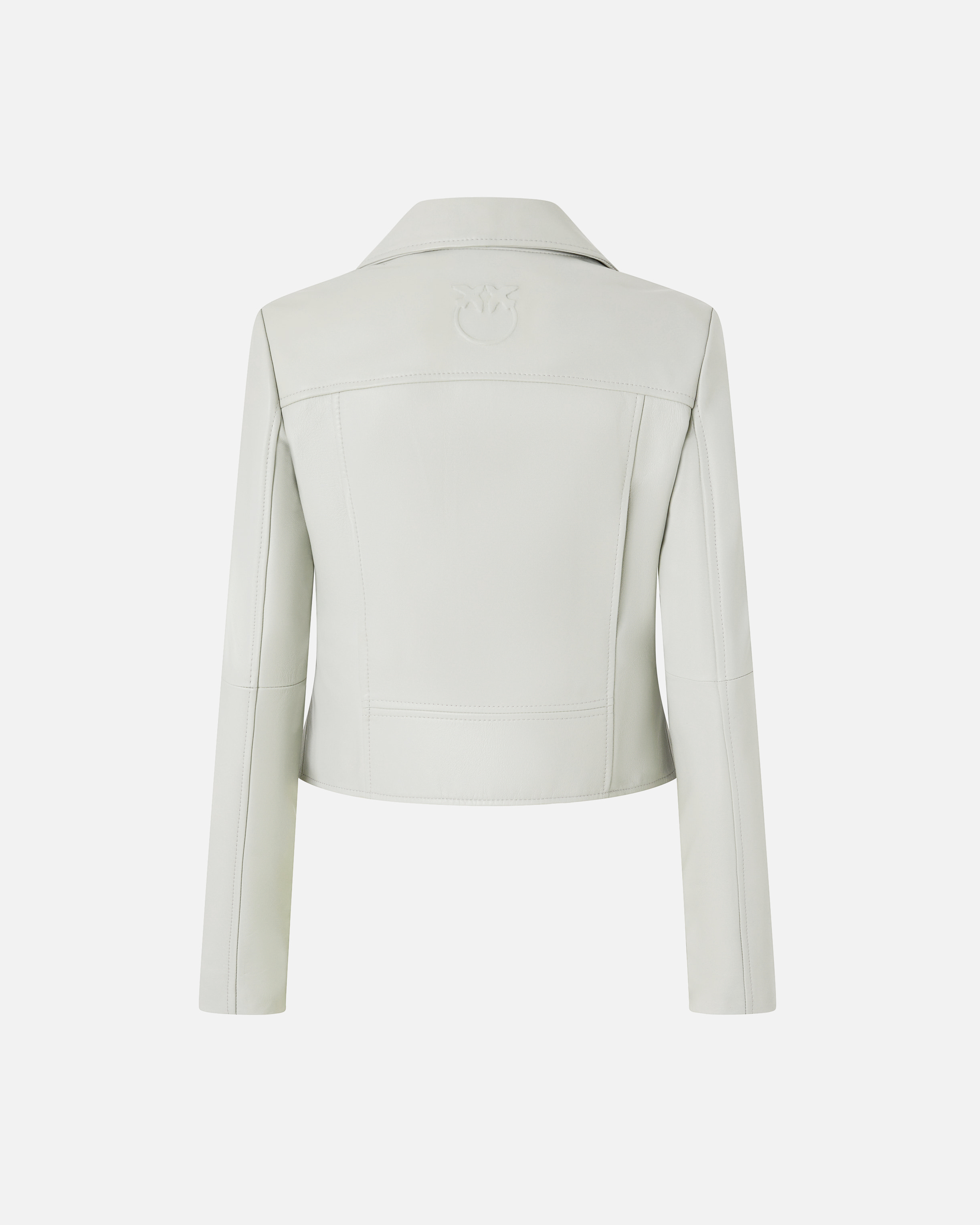 Blouson de motard en cuir nappa PINKO Gris