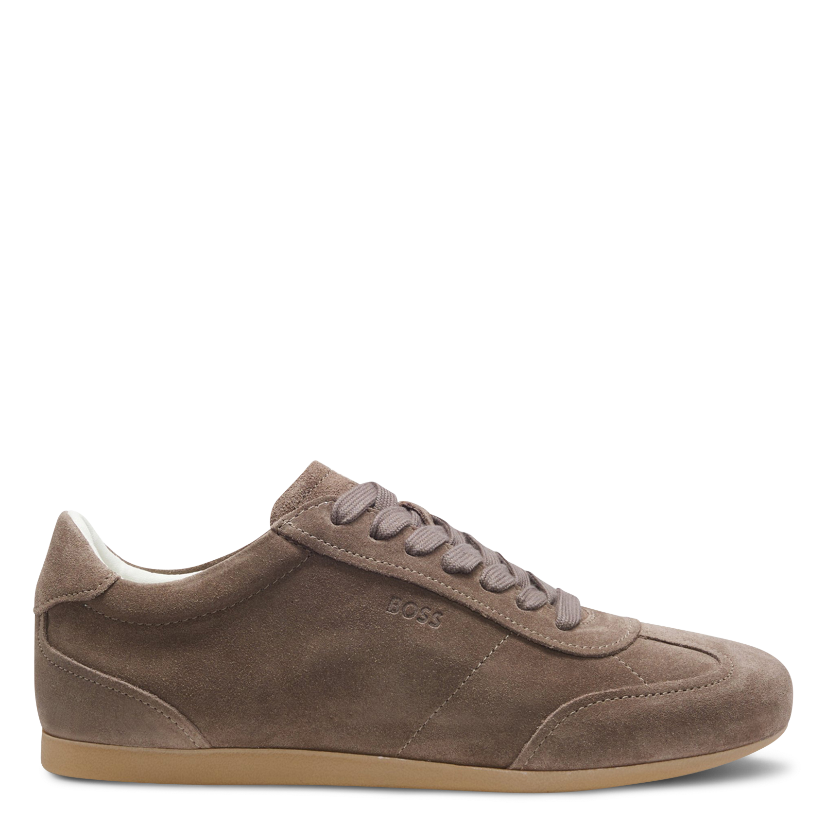 Baskets basses en cuir suède BOSS Brown