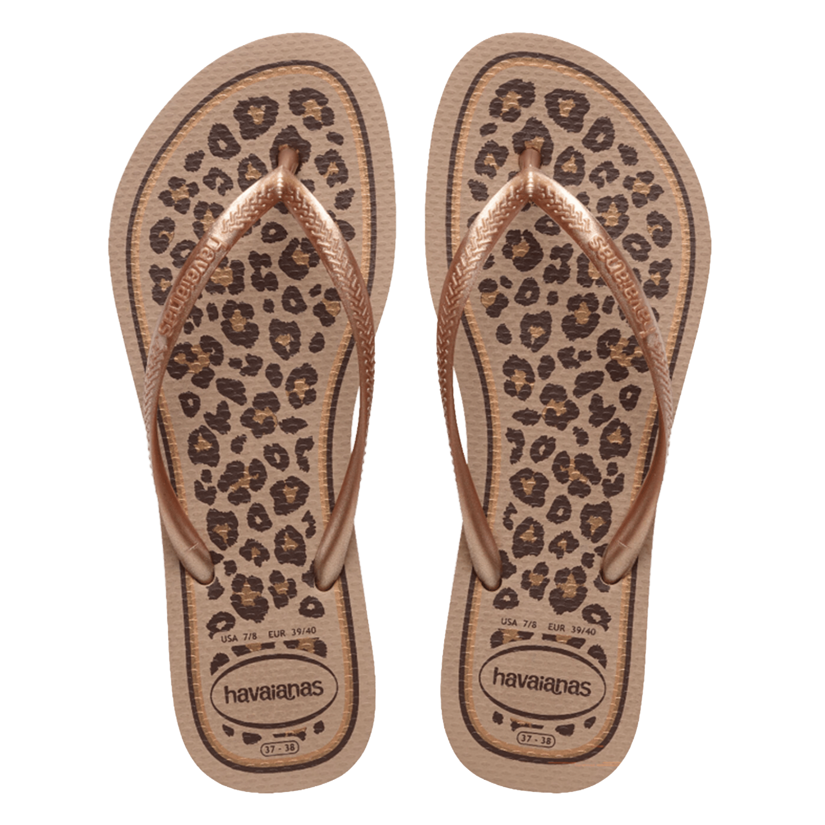 Tongs à imprimé léopard HAVAIANAS Rose