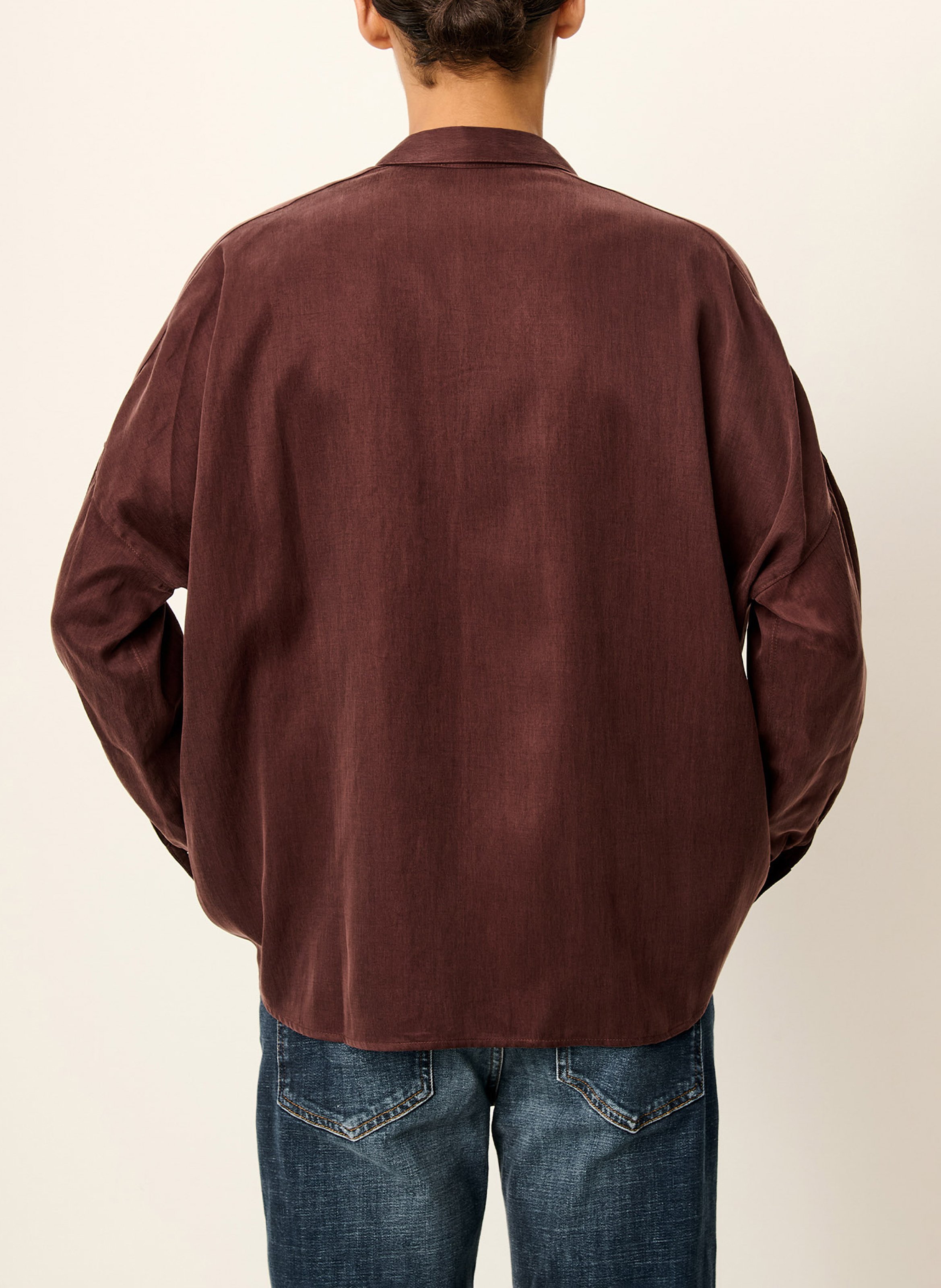 Bedruckte Bluse mit klassischem Kragen SESSUN Braun