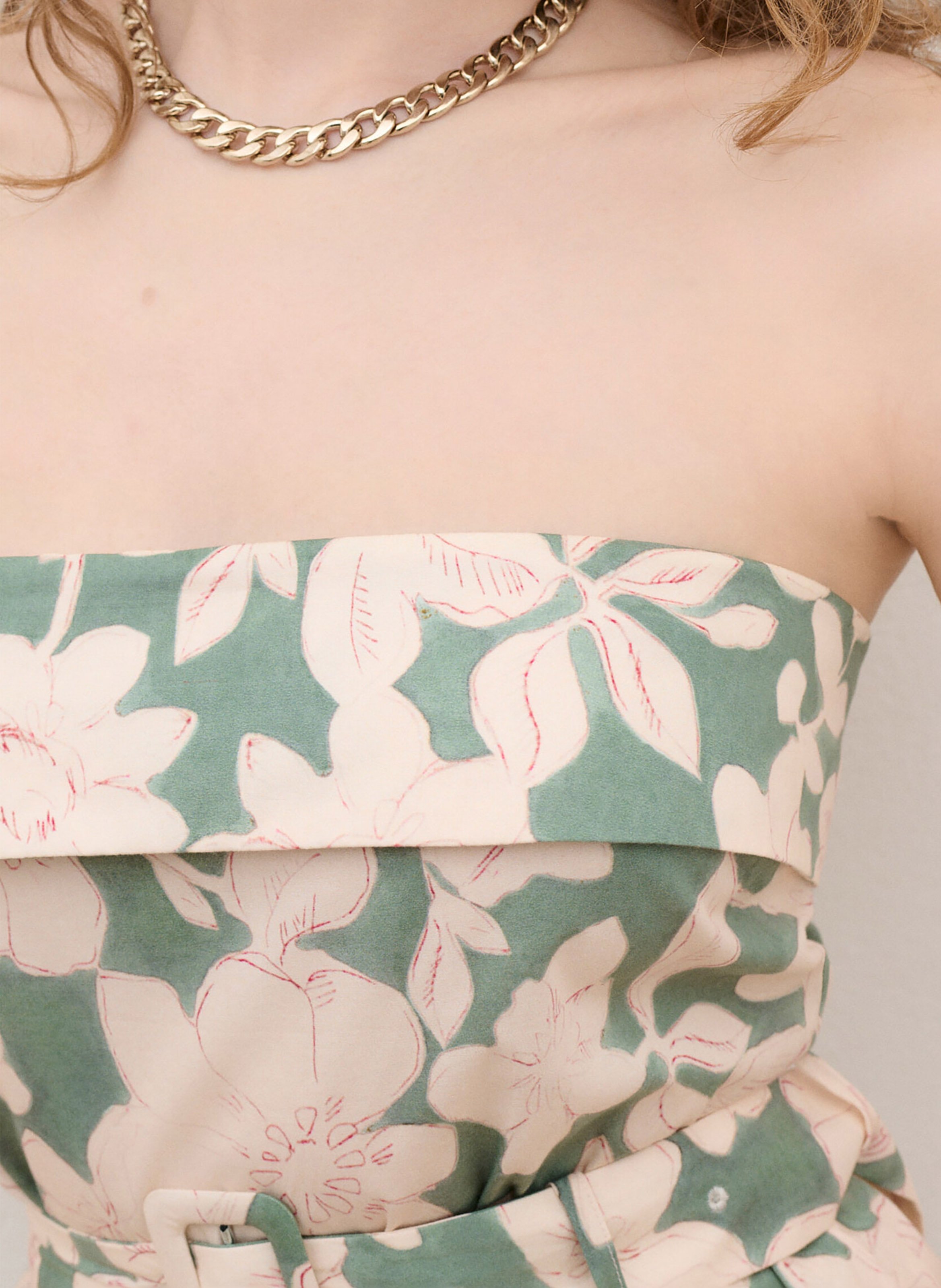 Cotton midi dress CAROLL Green