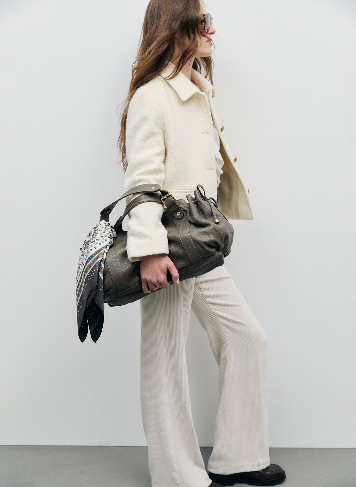 Veste droite col classique en maille GERARD DAREL Beige