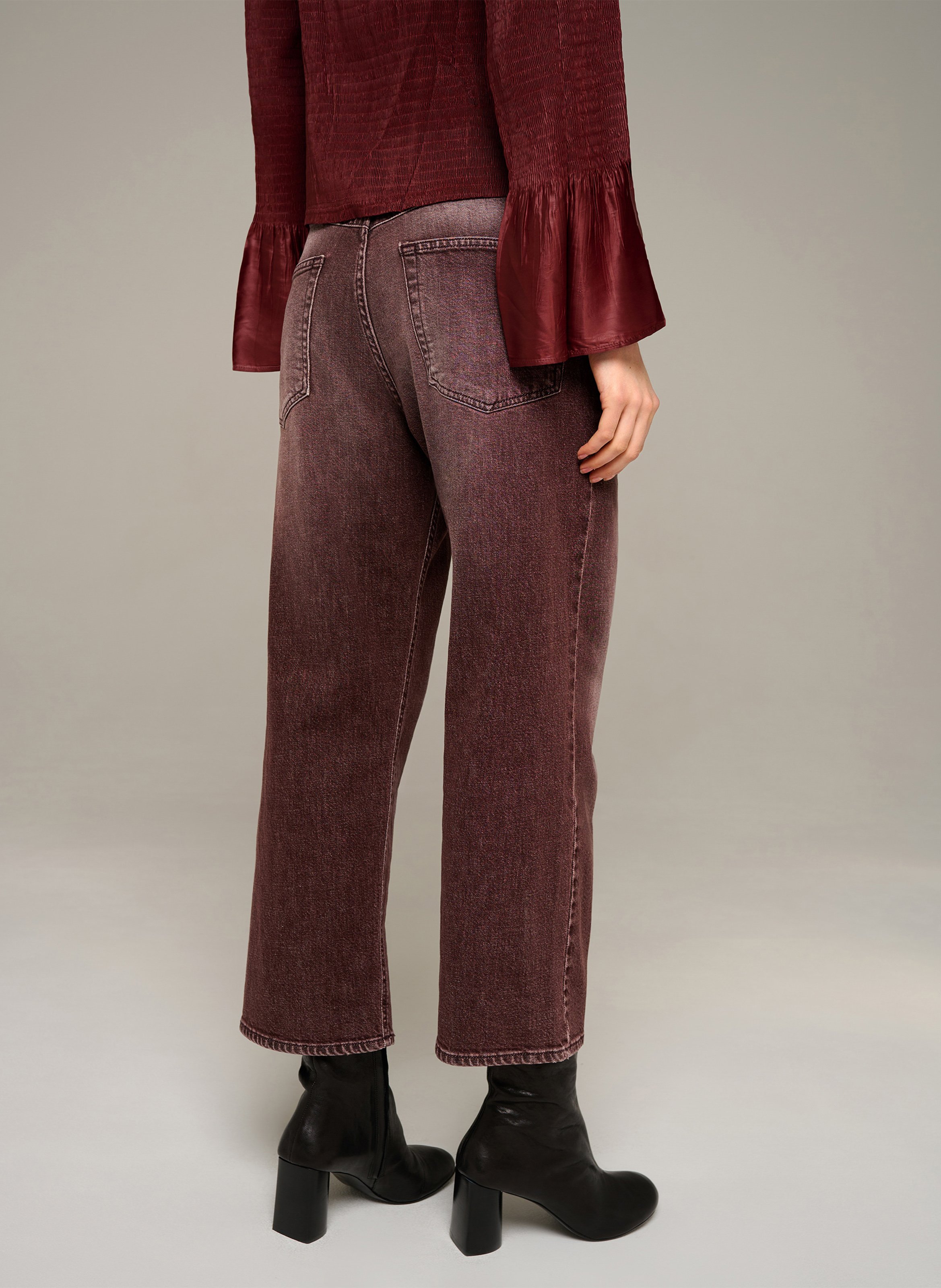 Boyfriend-Jeans, cropped COTELAC Rot