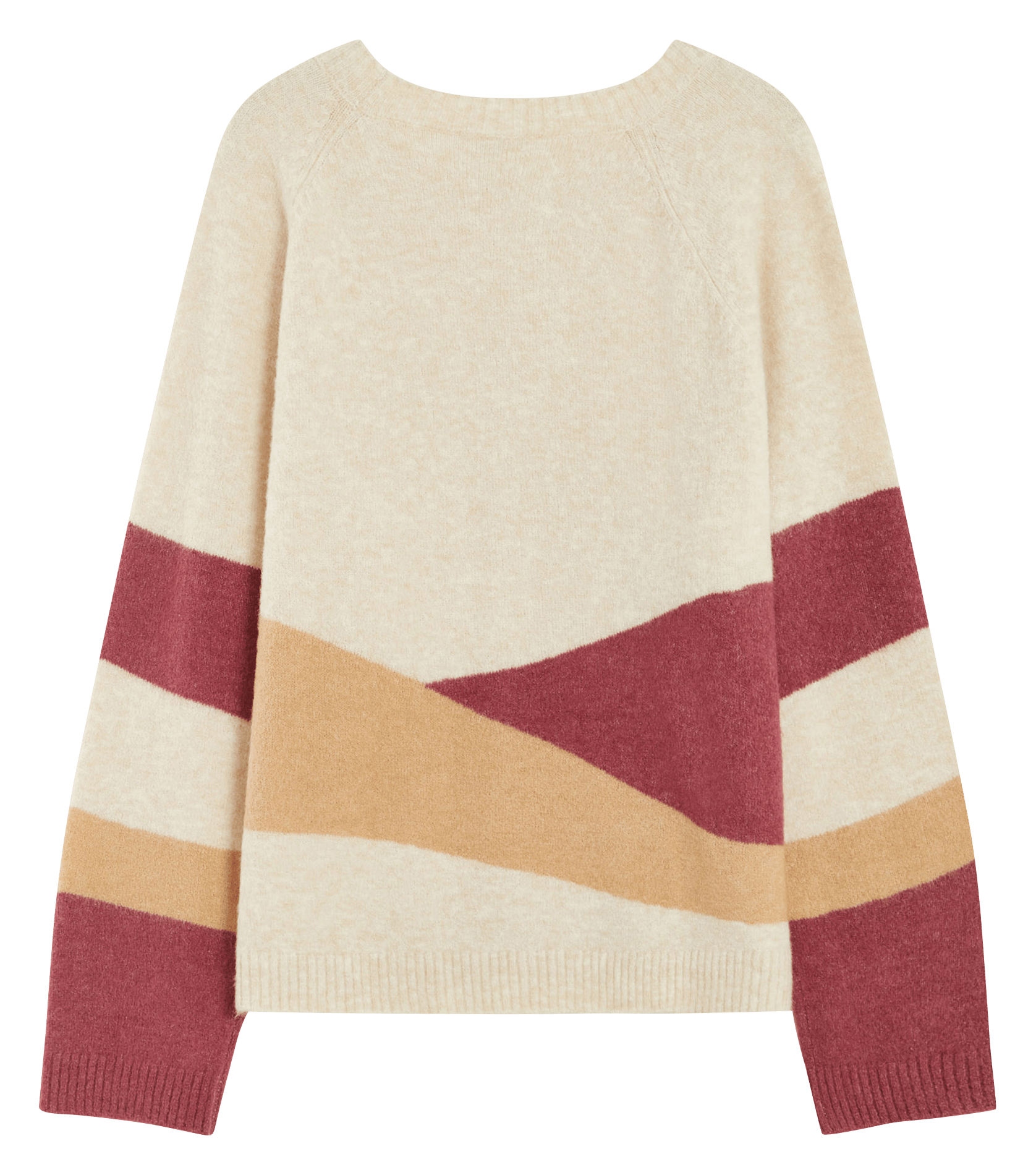 Pull droit col rond en maille jacquard GRACE ET MILA Beige