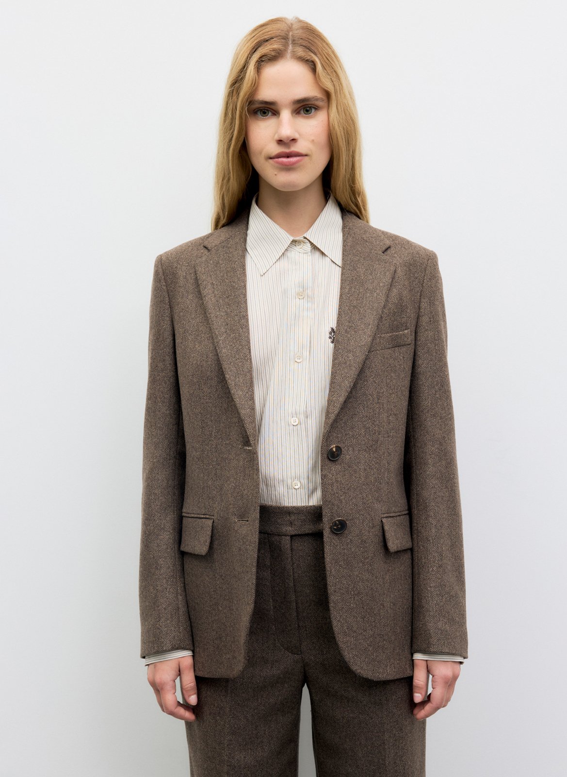 Wool-blend jacket with tailored collar GERARD DAREL Brown