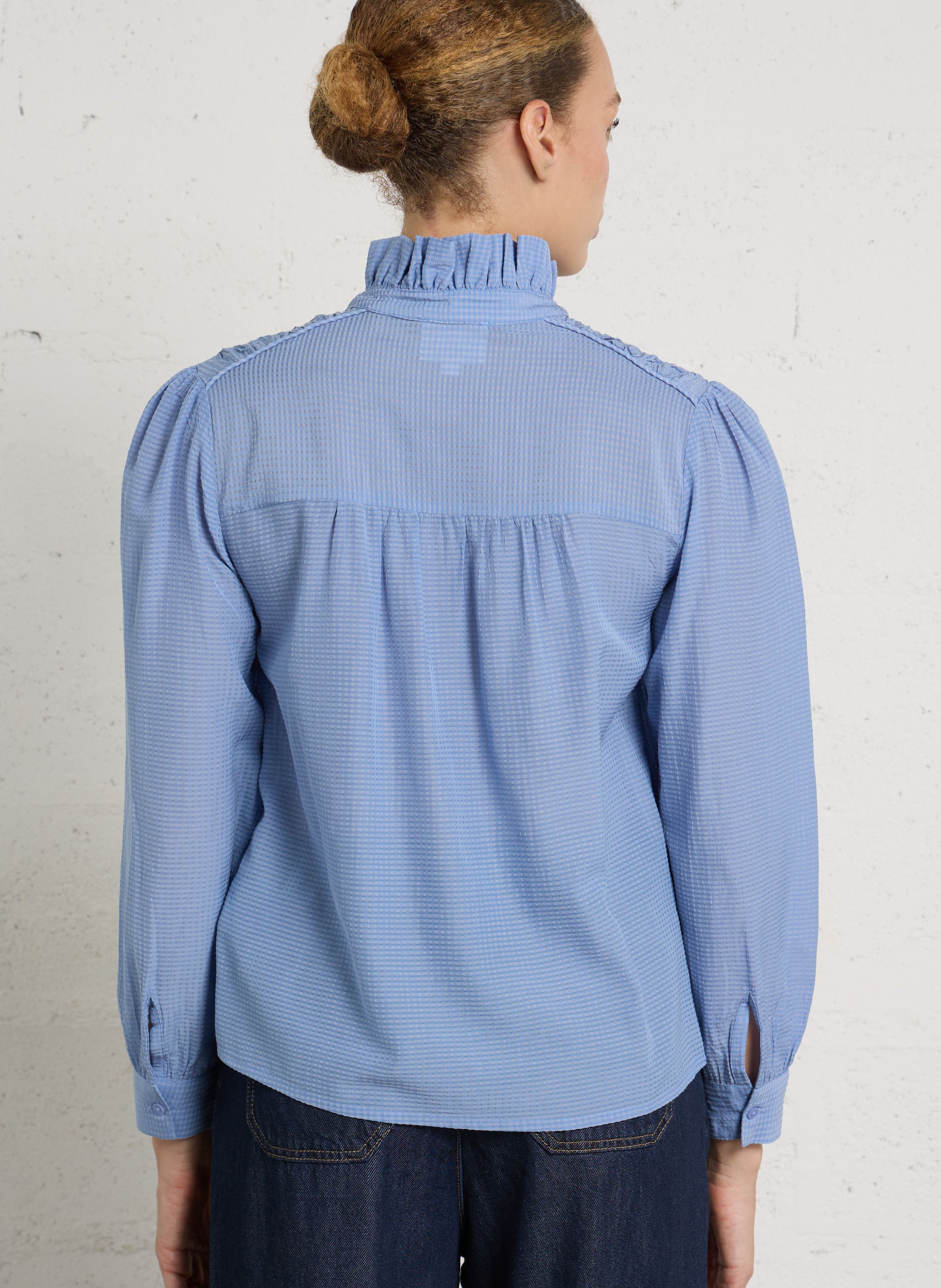 Loose-fit shirt with Victorian collar MAISON 123 Plums
