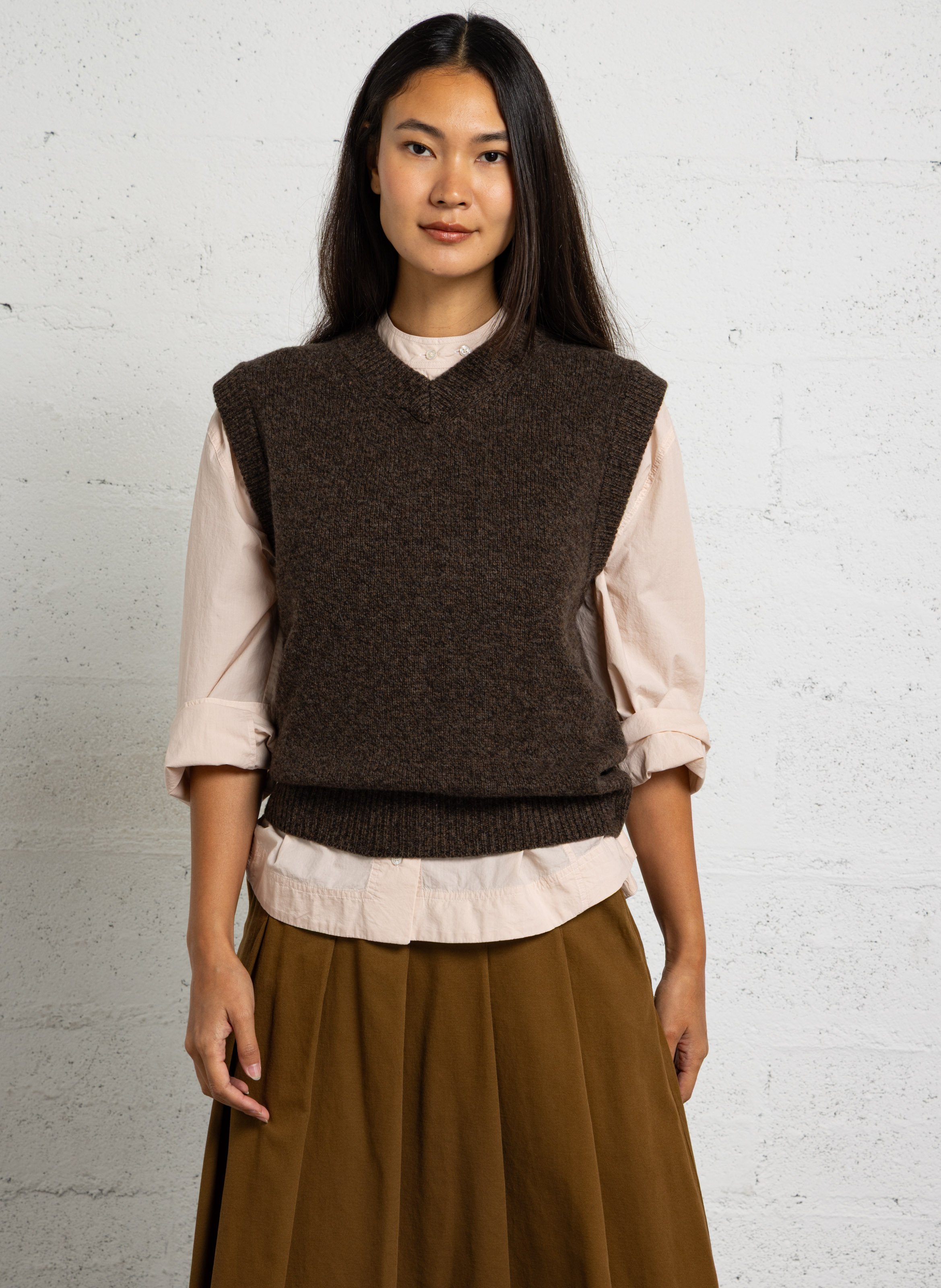 Gerade geschnittener Wollpullover SOEUR Braun