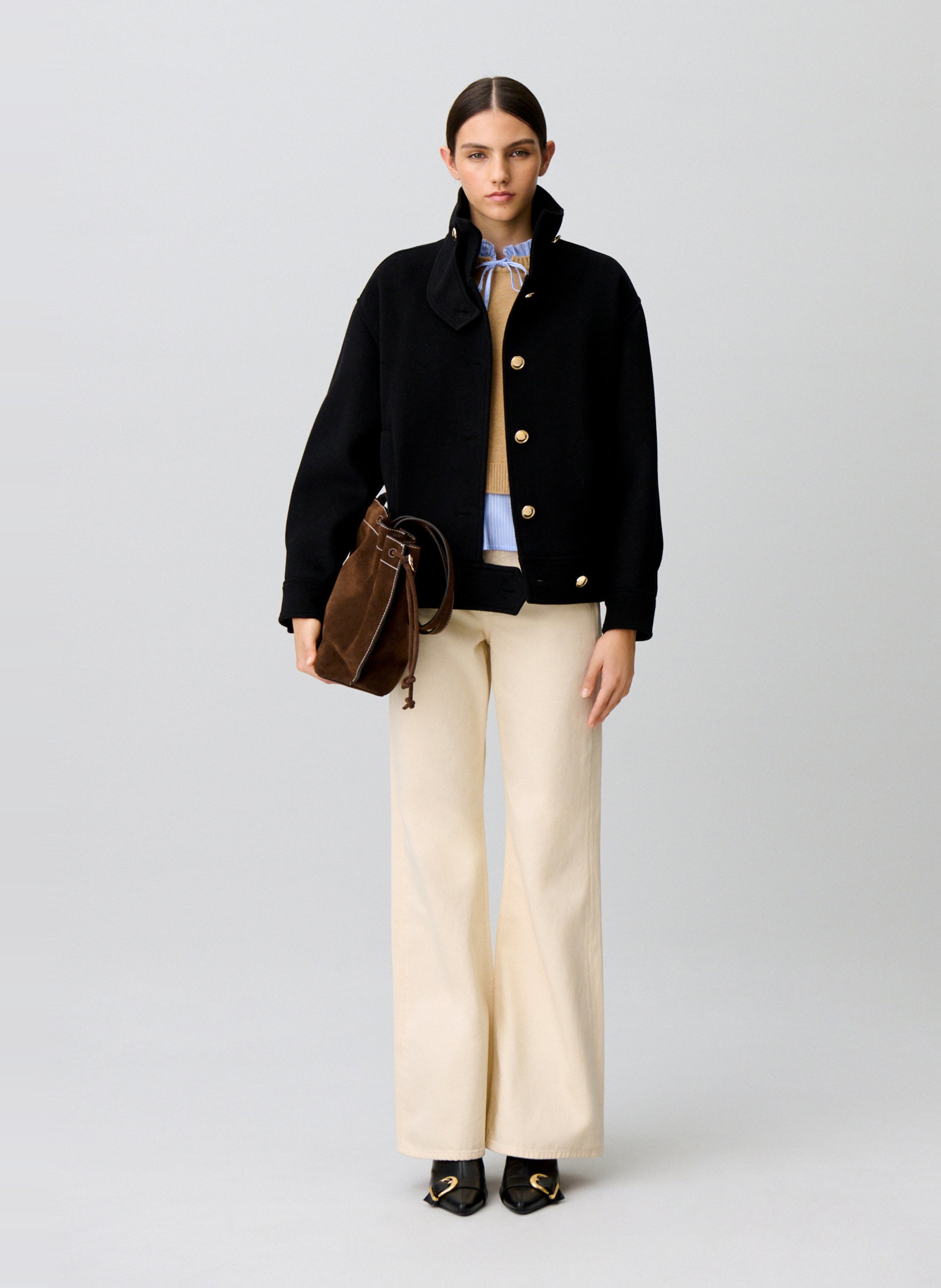 Gerade geschnittene Jacke aus Wollmix CLAUDIE PIERLOT Schwarz